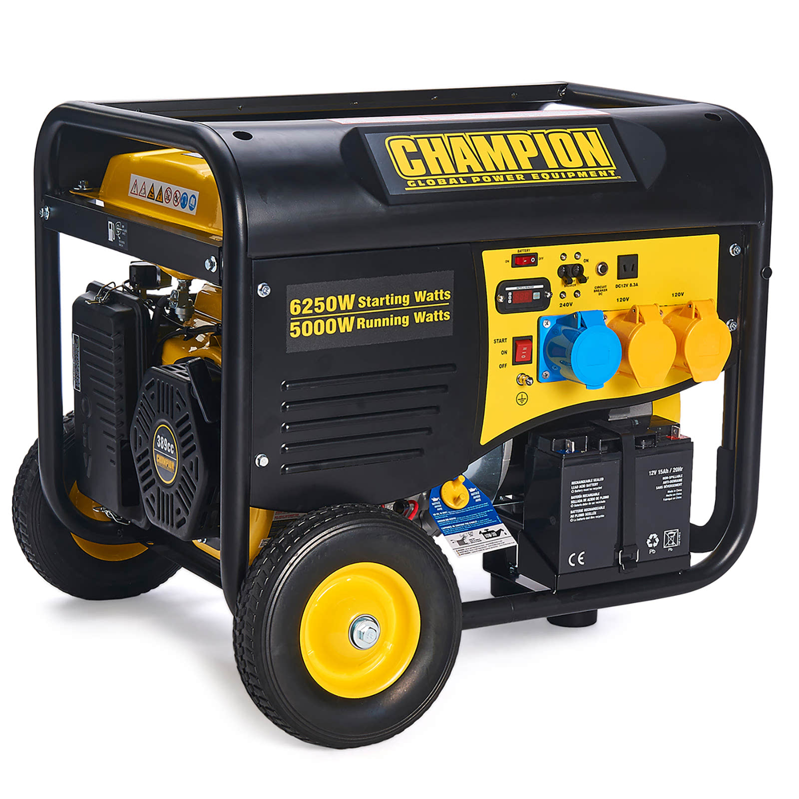 Champion CPG6500E2 battery petrol generator 12v
