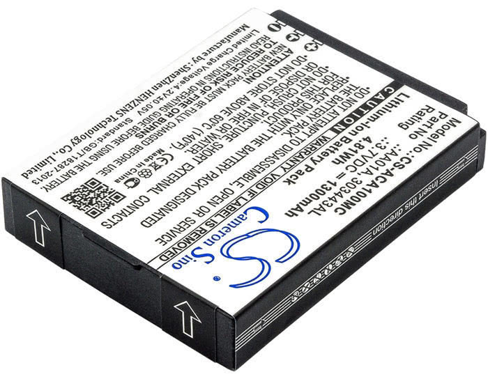 Activeon DKA10W-B DX LKA10W-B LX camera battery 1300mAh 3.7V