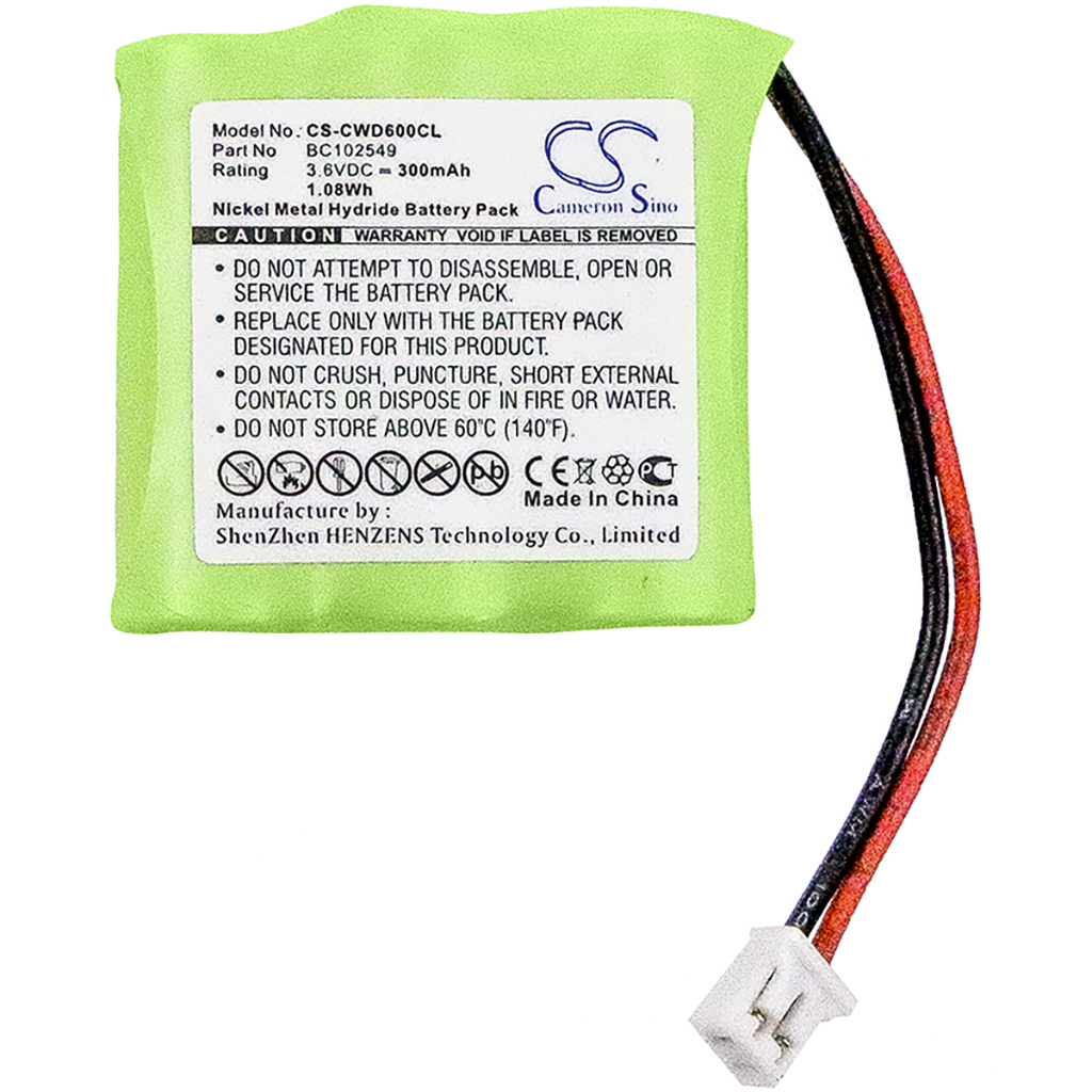 Uniross 85H, BC102549, E16H cordless telephone battery 3.6v
