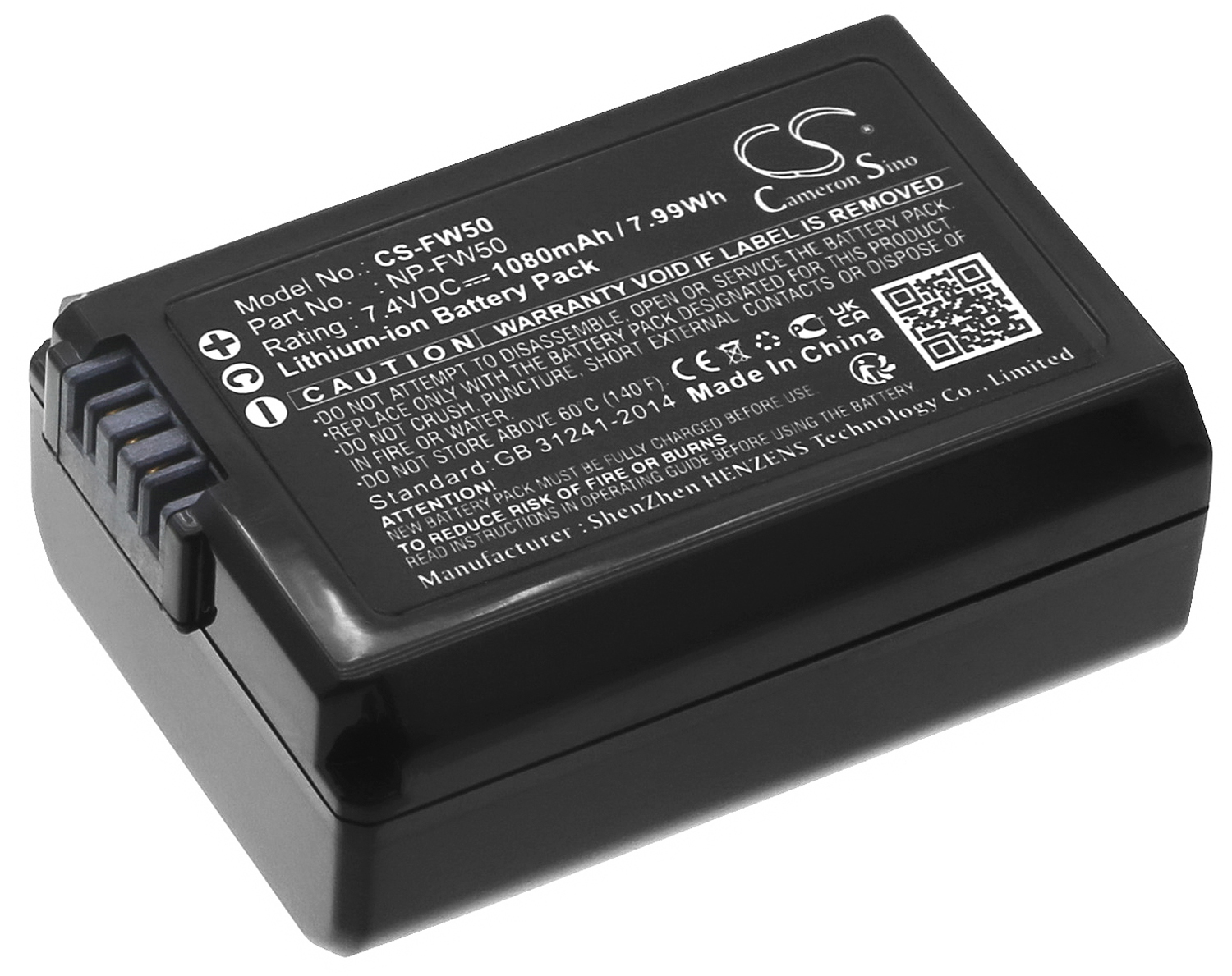 Sony NP-FW50 Alpha 5000 5100 55 55V camera battery 1080mAh 7.4V