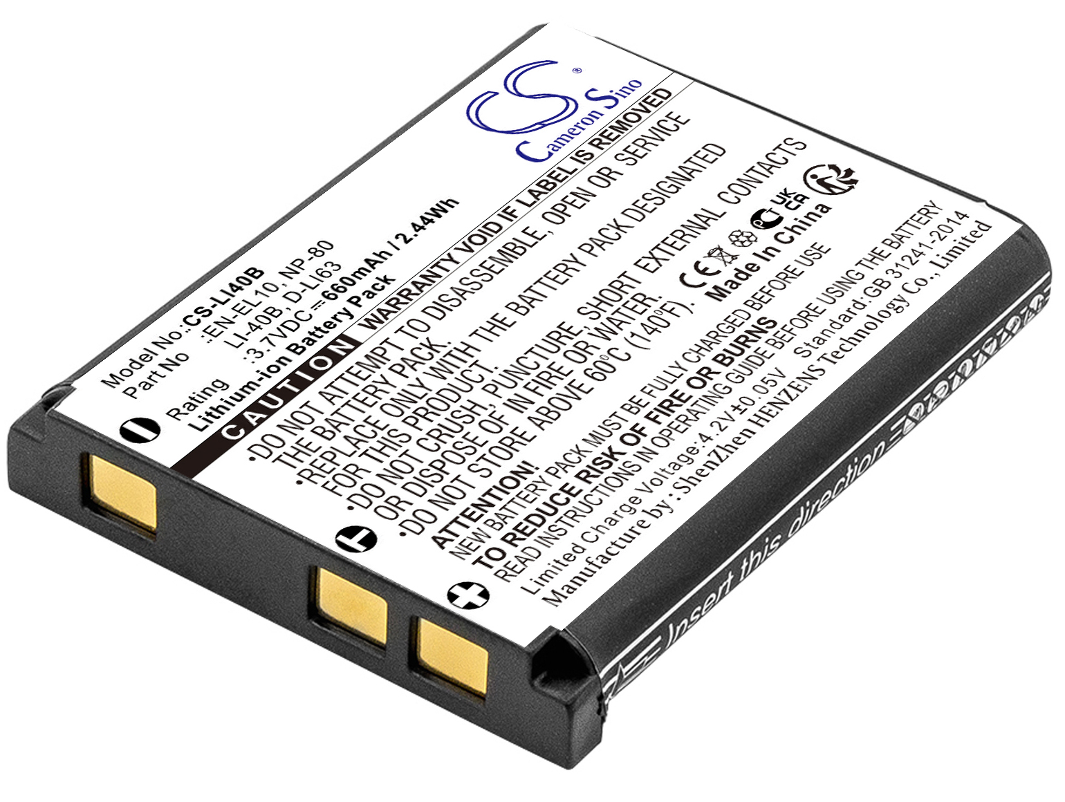 Nikon EN-EL10 camera camcorder battery rechargeable replacement