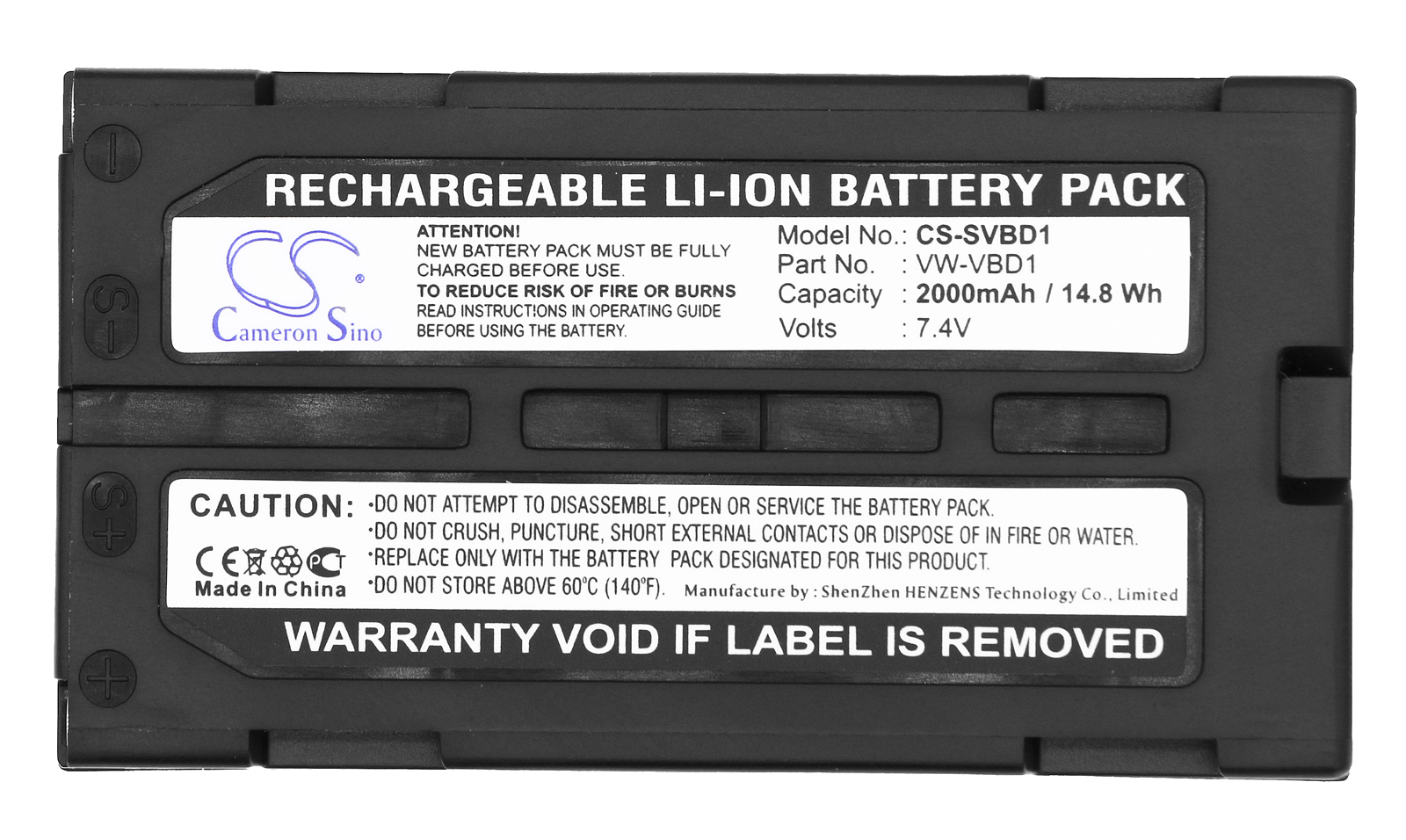 Panasonic VW-VBD1 VW-VBD1E replacement battery rechargeable