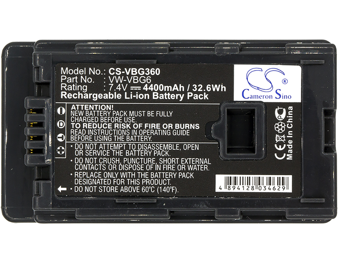 Panasonic VW-VBG6 VW VBG6GK VBG6-K VBG6PPK battery 4400mAh