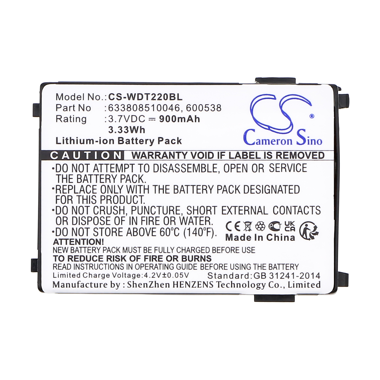 Wasp-600538 barcode scanner battery rechargeable replacement
