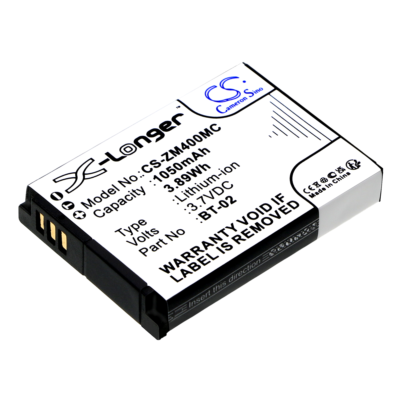 Zoom BT-02 247-9036 Q4 Handy Video Recorder battery 1050mAh Li-ion