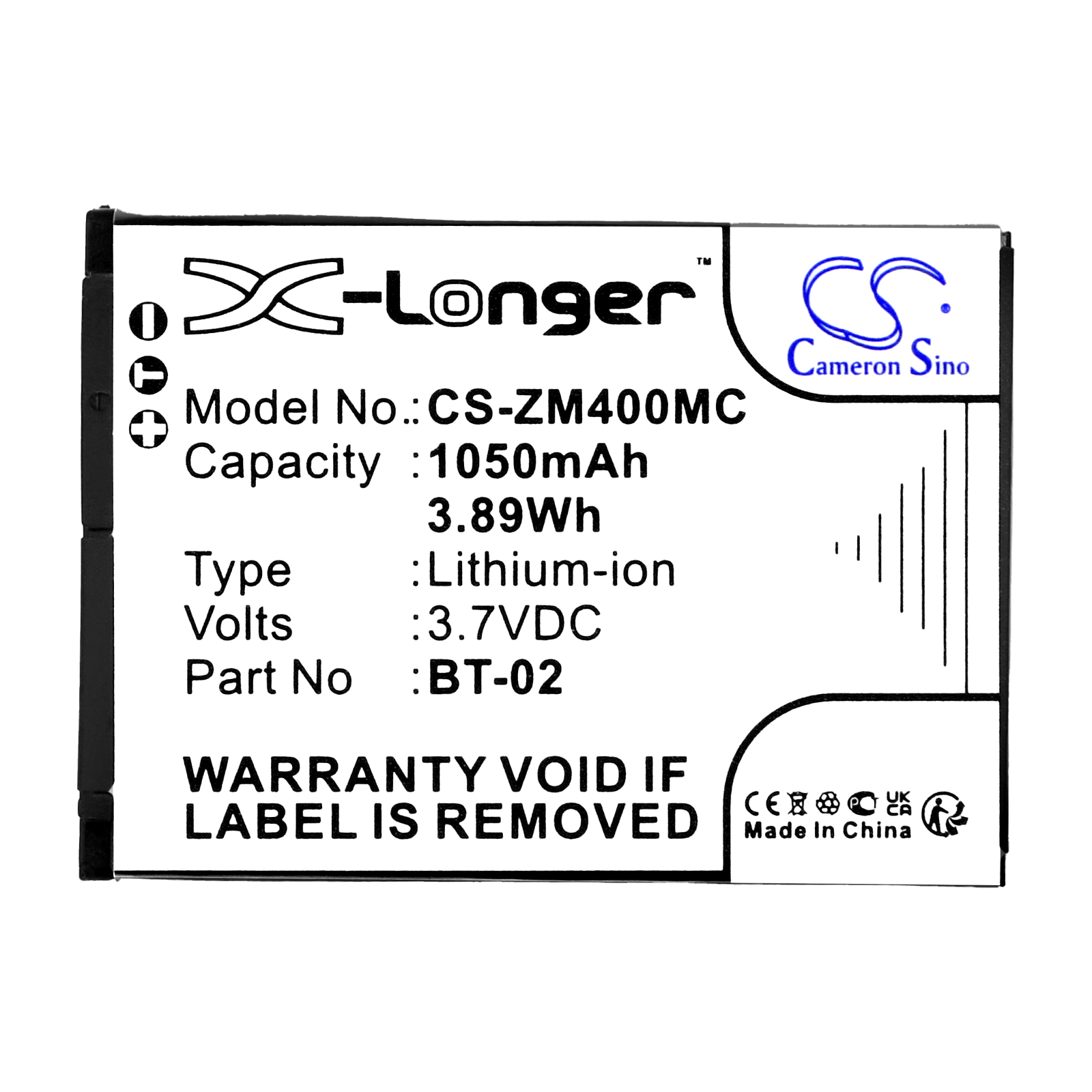 Zoom BT-02 247-9036 Q4 Handy Video Recorder battery 1050mAh Li-ion