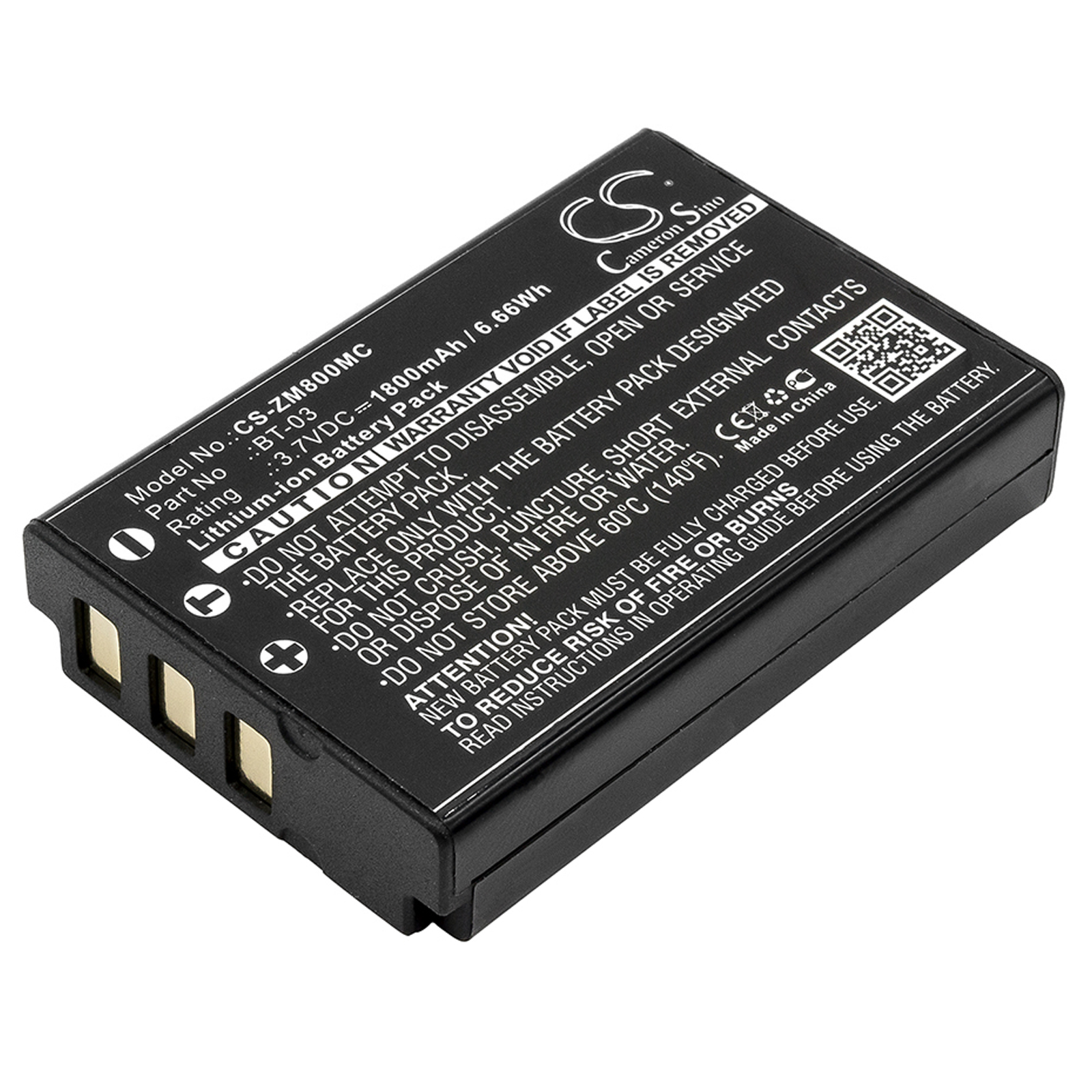 Zoom BT-03 Q8 Recorder camera battery 1800mAh Li-ion 3.7V