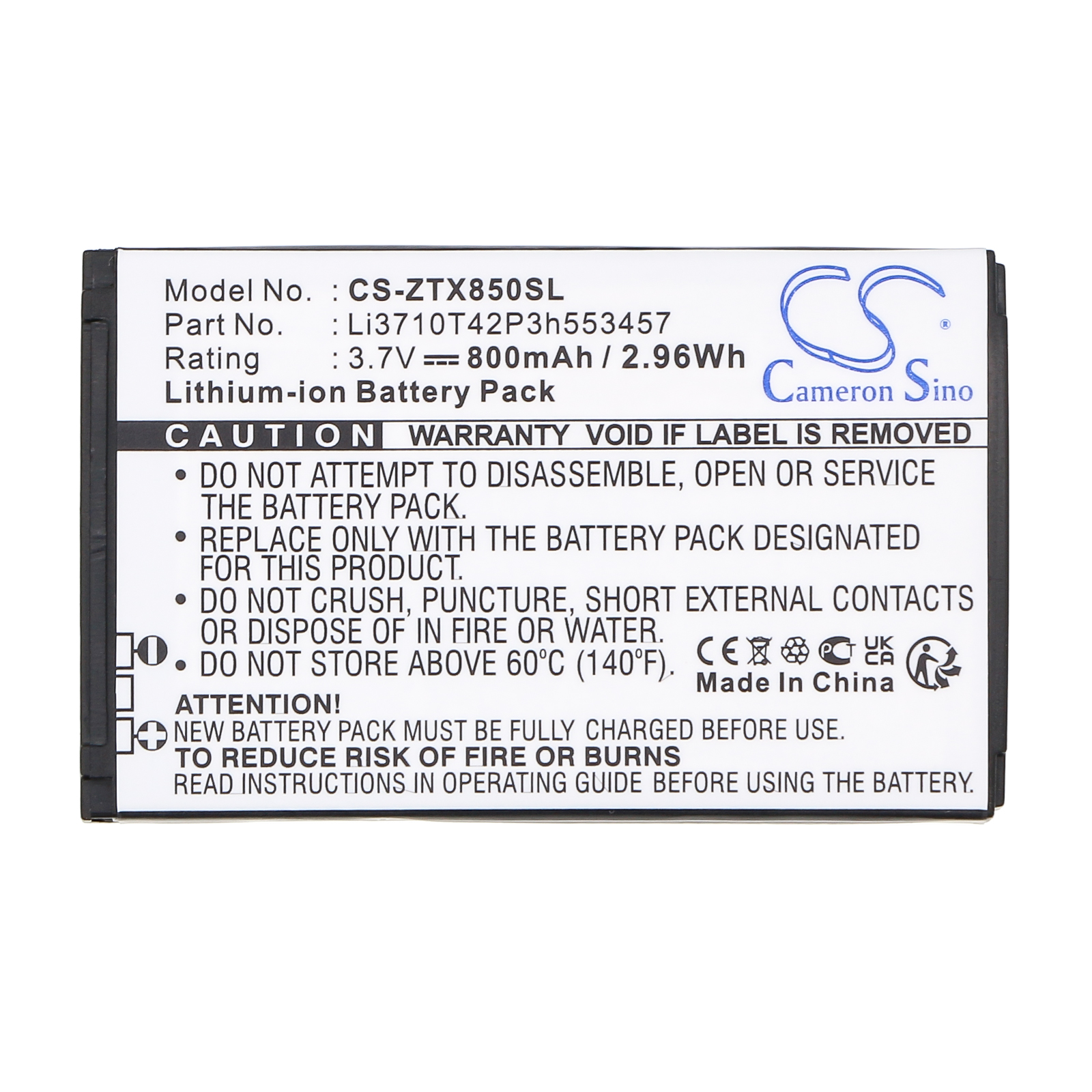 Telstra Li3710T42P3h553457 li3714T42P3h-653457 replacement battery