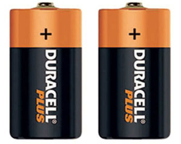 Duracell PlusD, LR20, MN1300 alkaline longer life batteries, pack of two