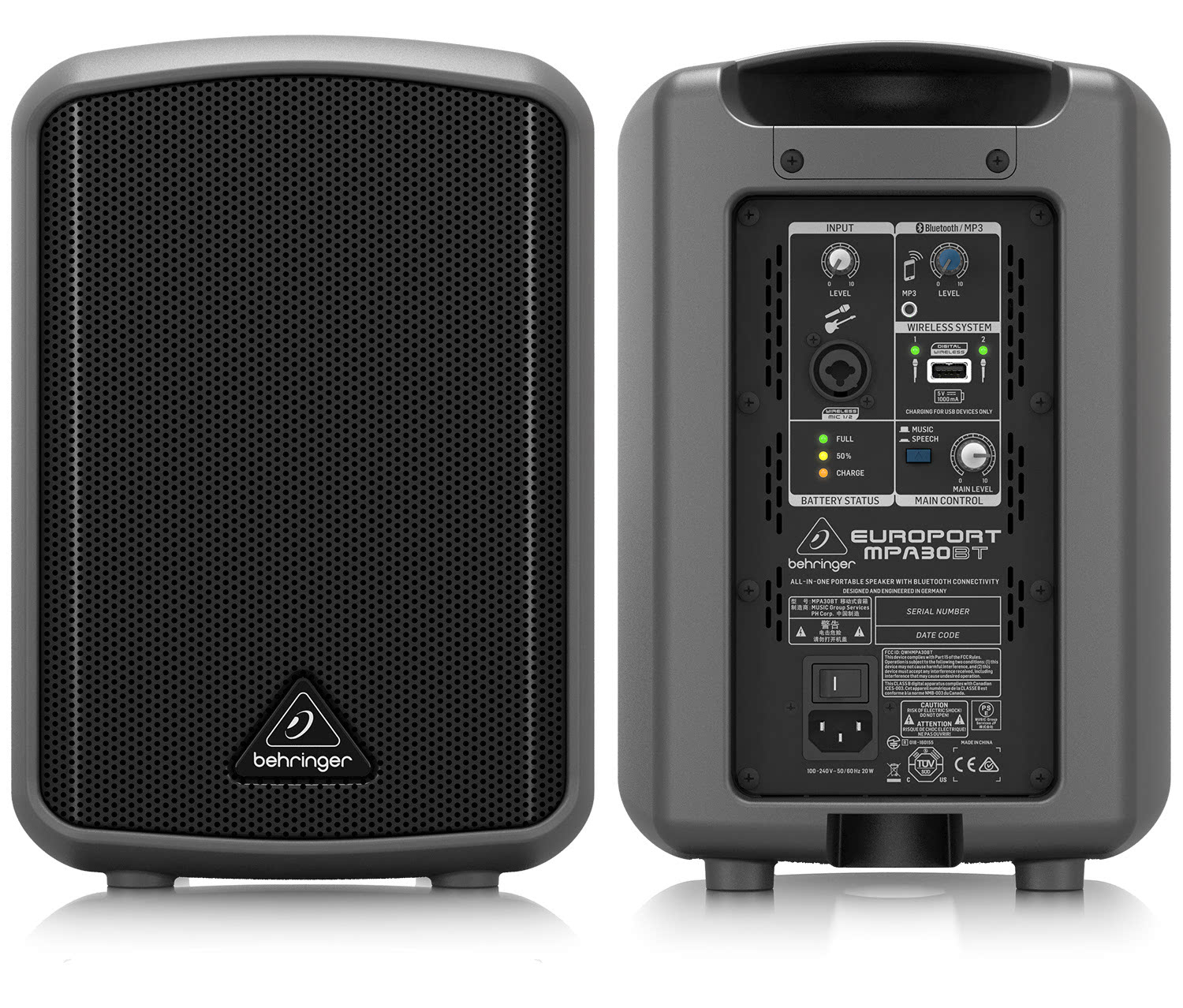 Battery Behringer-Europort-MPA30BT portable PA speaker