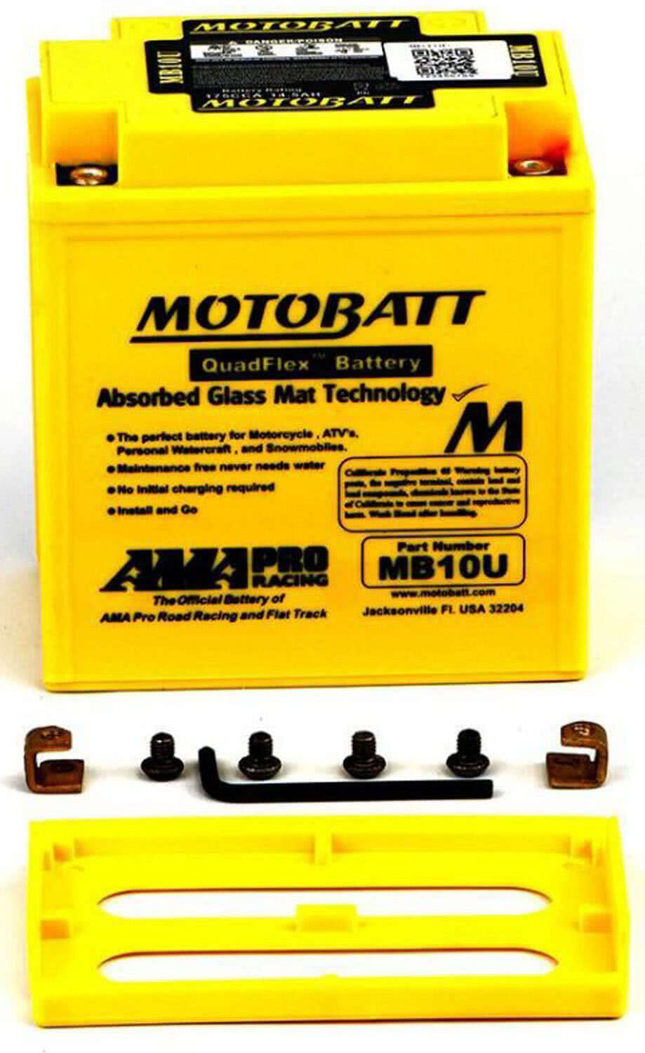 MB10U Motobatt AGM battery replacement 12v 175CCA