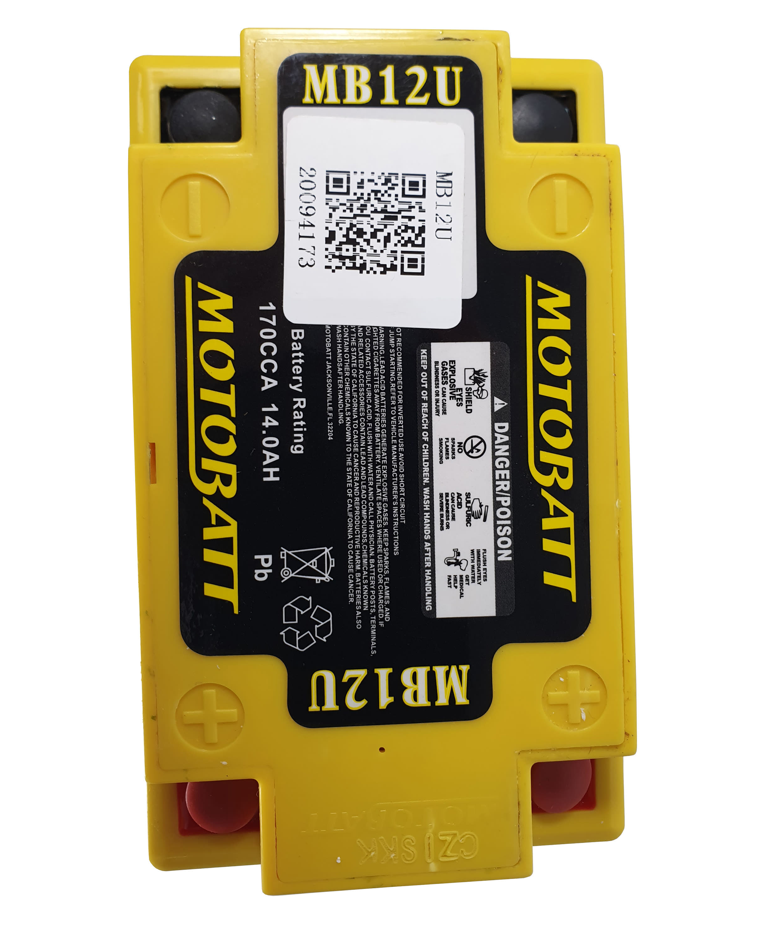 MB12U Motobatt battery replacement AGM 12v 160CCA