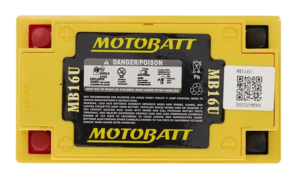 Motobatt MB16U battery AGM motorcycle 20ah 240CCA