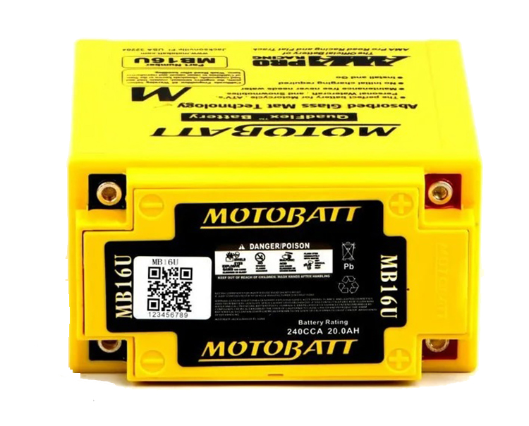 Motobatt MB16U battery AGM motorcycle 20ah 240CCA