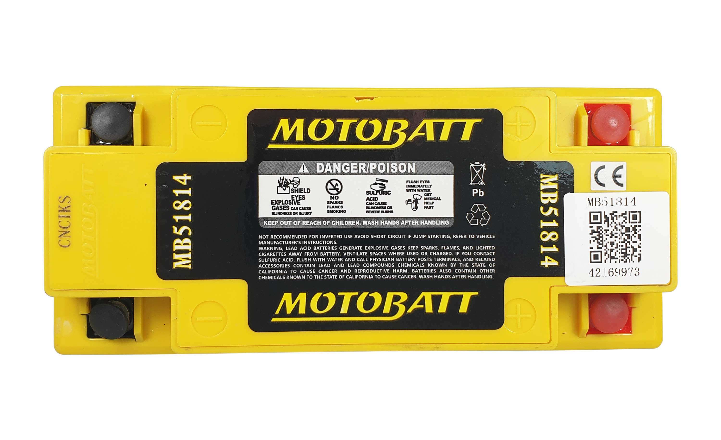 Motobatt MB51814 sealed battery AGM motorcycle 22ah