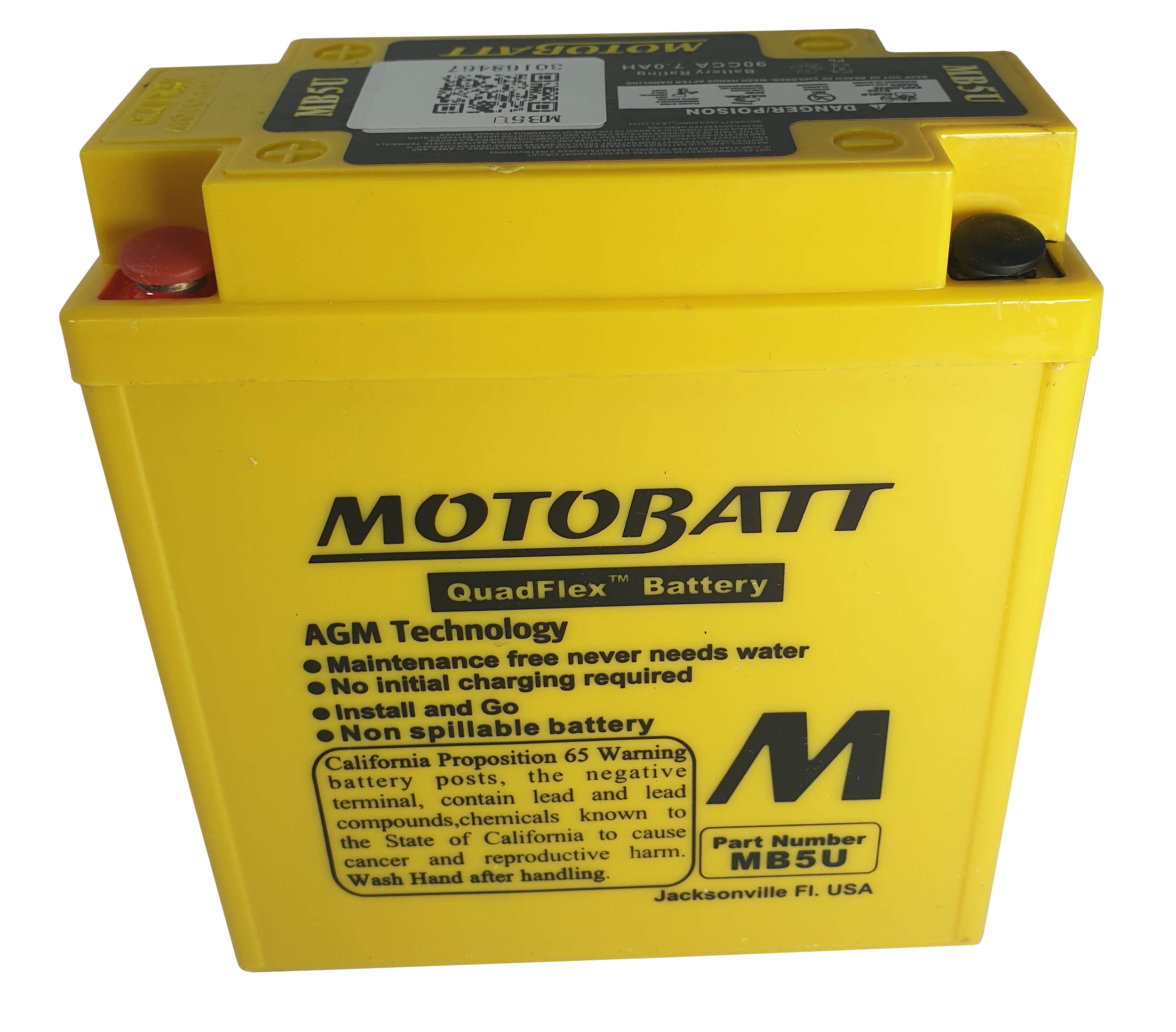MB5U Motobatt battery AGM sealed replacement