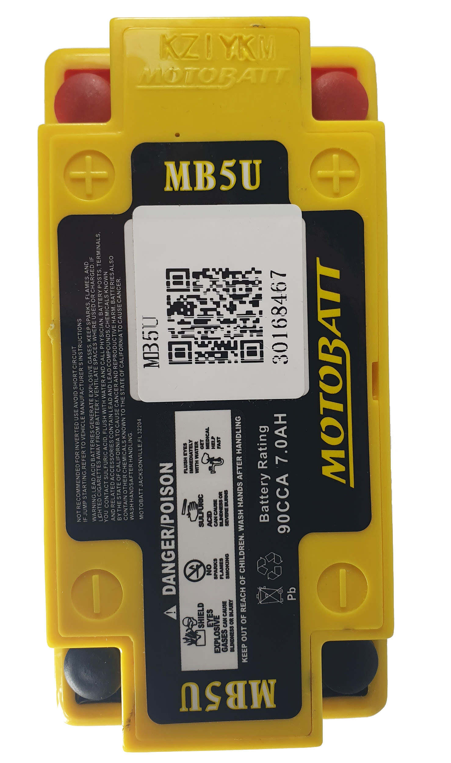 MB5U Motobatt battery AGM sealed replacement