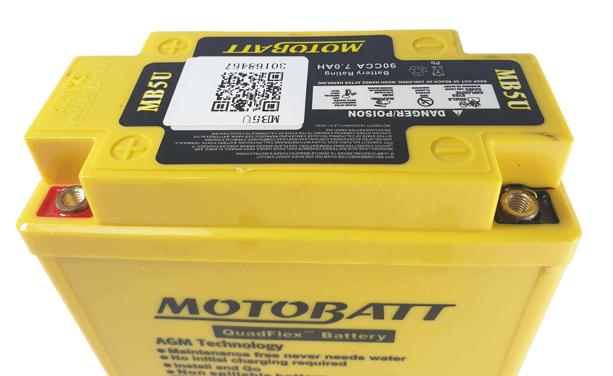 MB5U Motobatt battery AGM sealed replacement