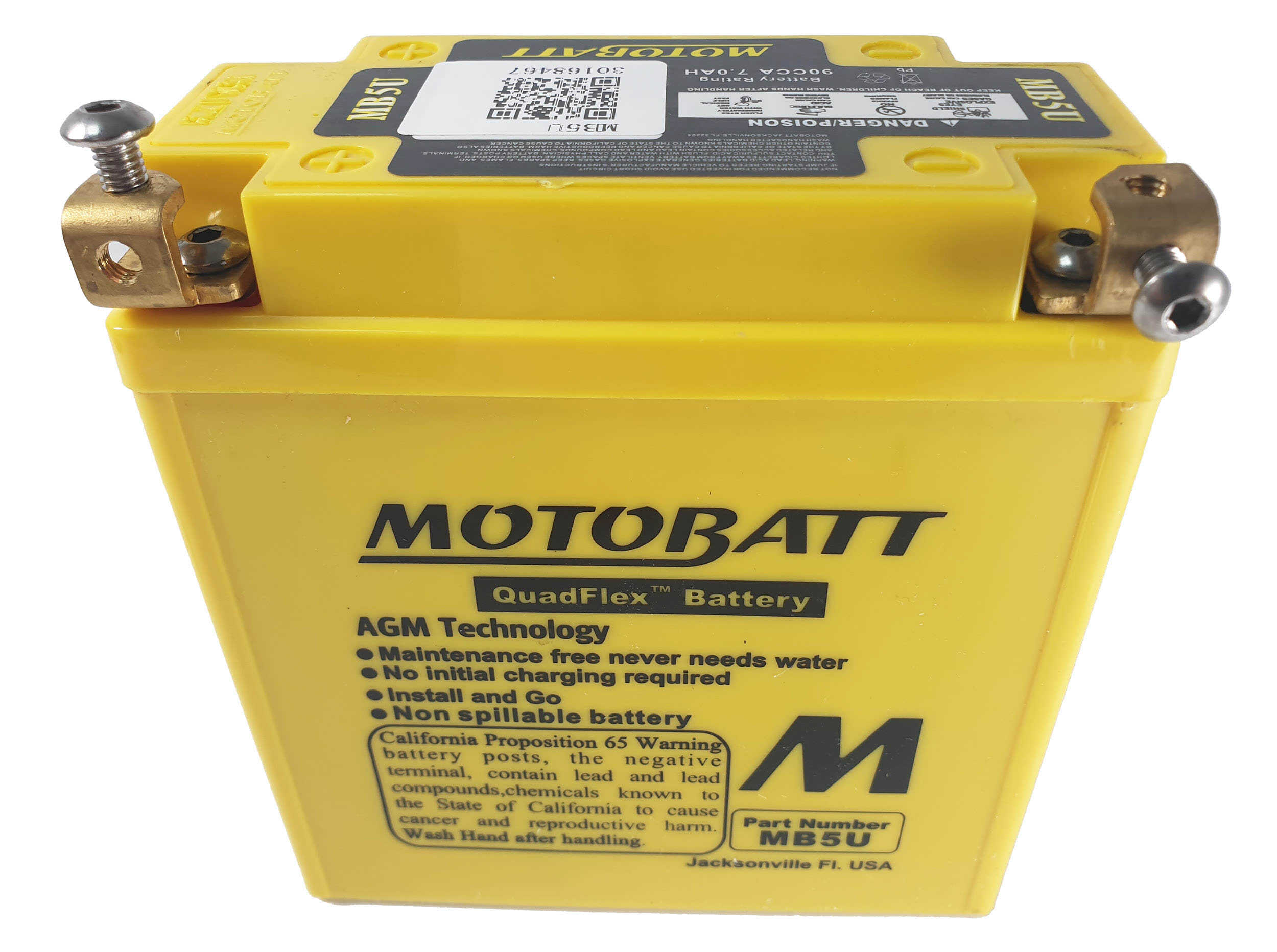 MB5U Motobatt battery AGM sealed replacement