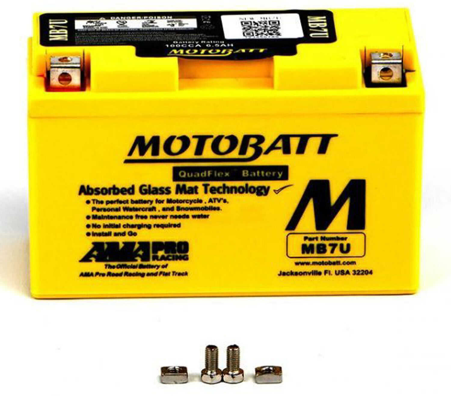 MB7U Motobatt battery 12v 6ah 100CCA sealed AGM