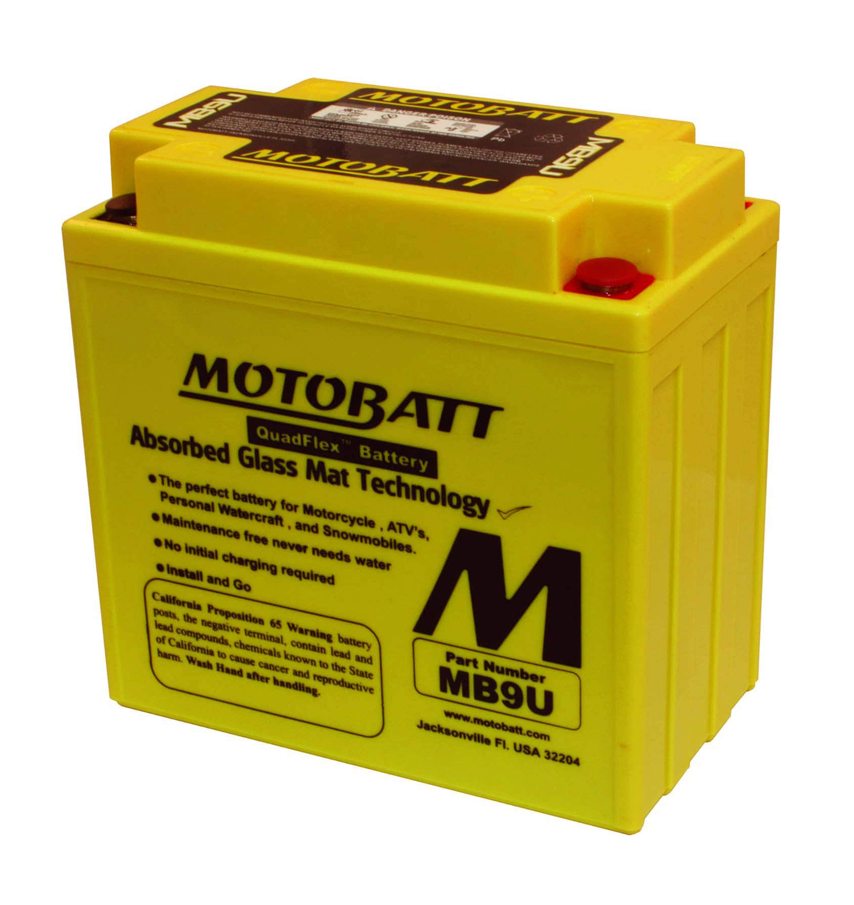 MB9U Motobatt AGM battery replacement 140CCA 12v