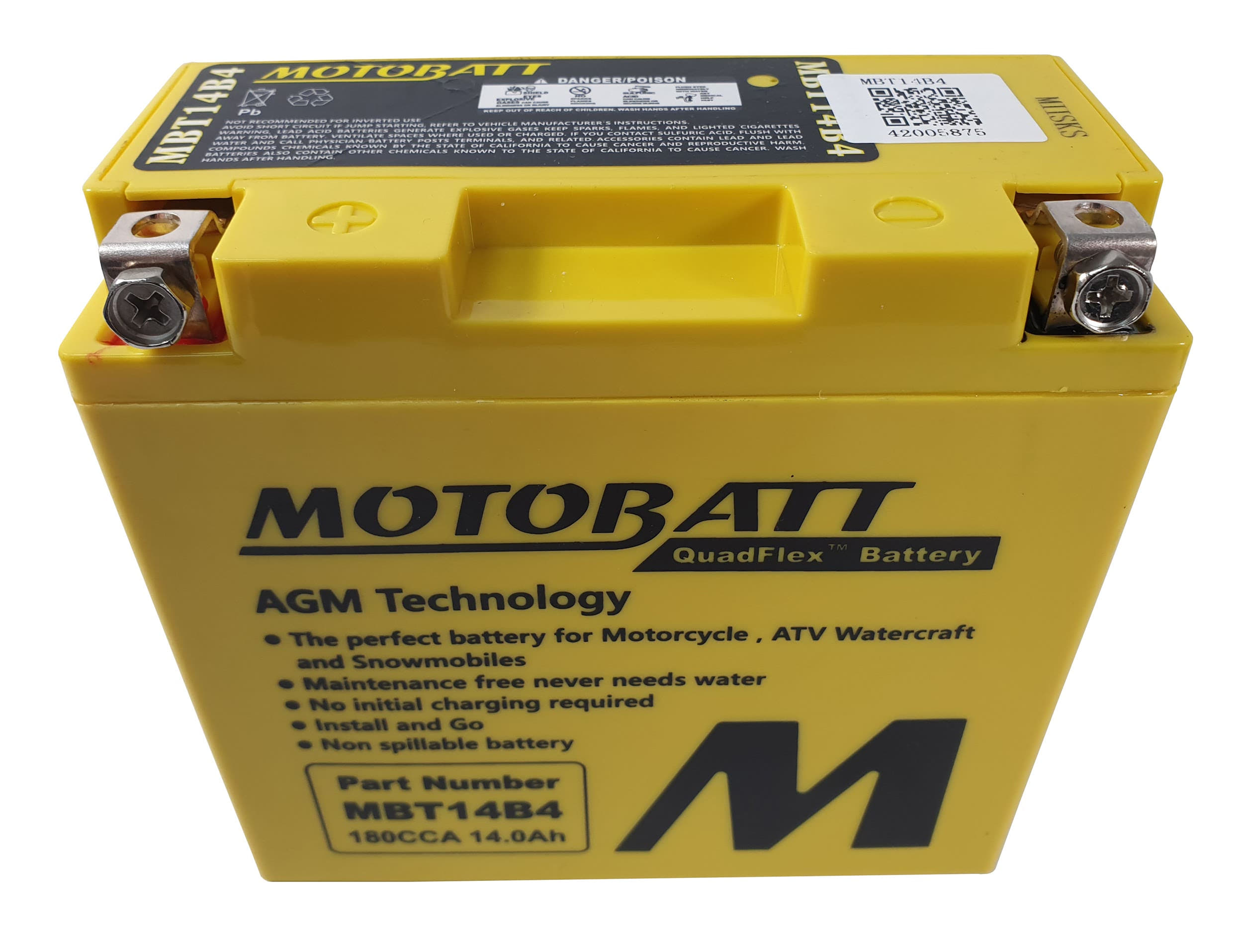 Motobatt MBT14B4 battery replacement AGM 175CCA