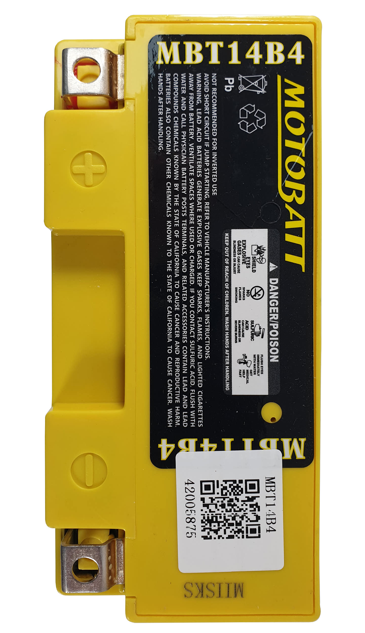 Motobatt MBT14B4 battery replacement AGM 175CCA