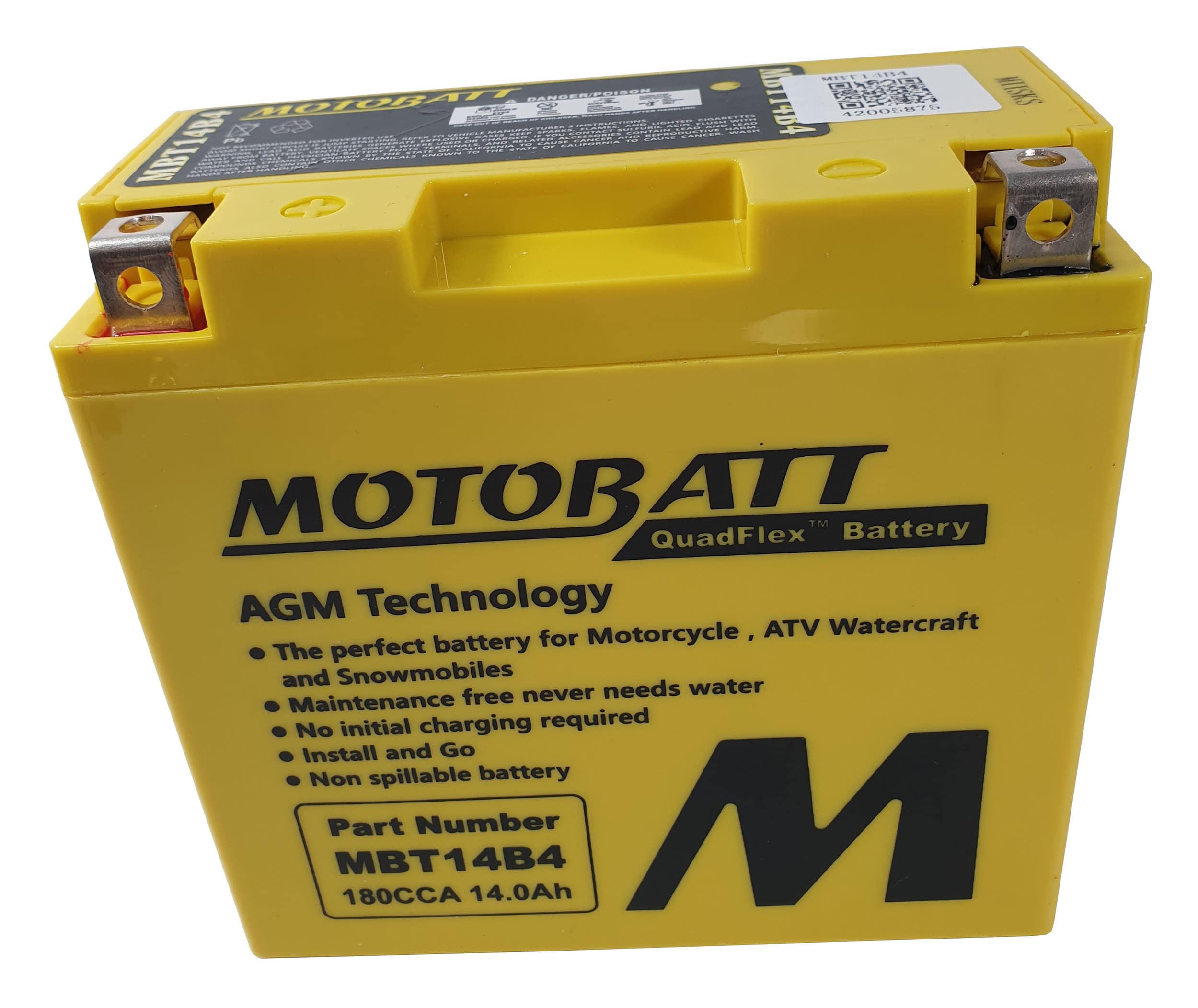 Motobatt MBT14B4 battery replacement AGM 175CCA