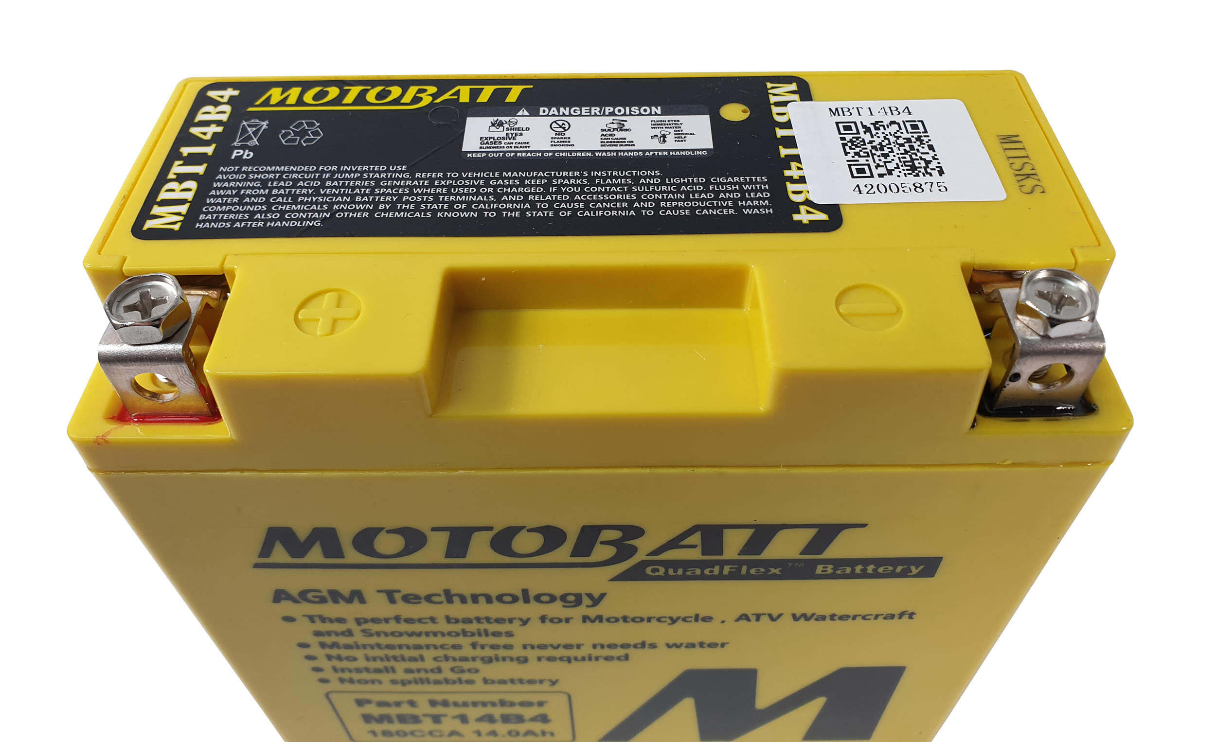 Motobatt MBT14B4 battery replacement AGM 175CCA