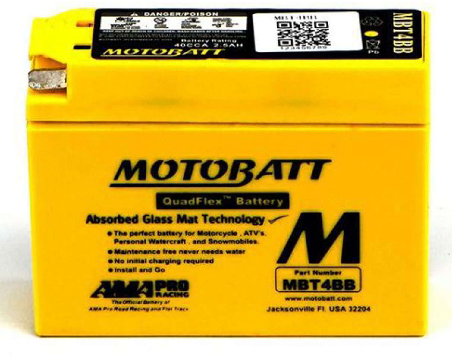 Motobatt AGM MBT4BB battery replacement 12v 40cca