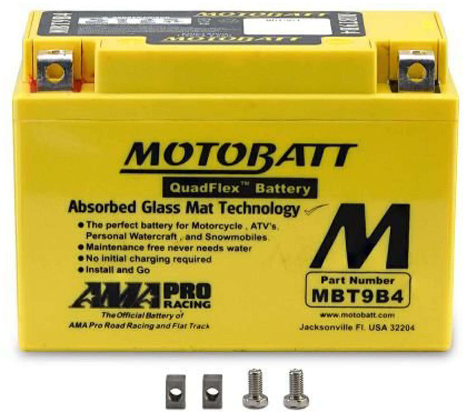 MBT9B4 Motobatt battery AGM replacement 12v 115CCA