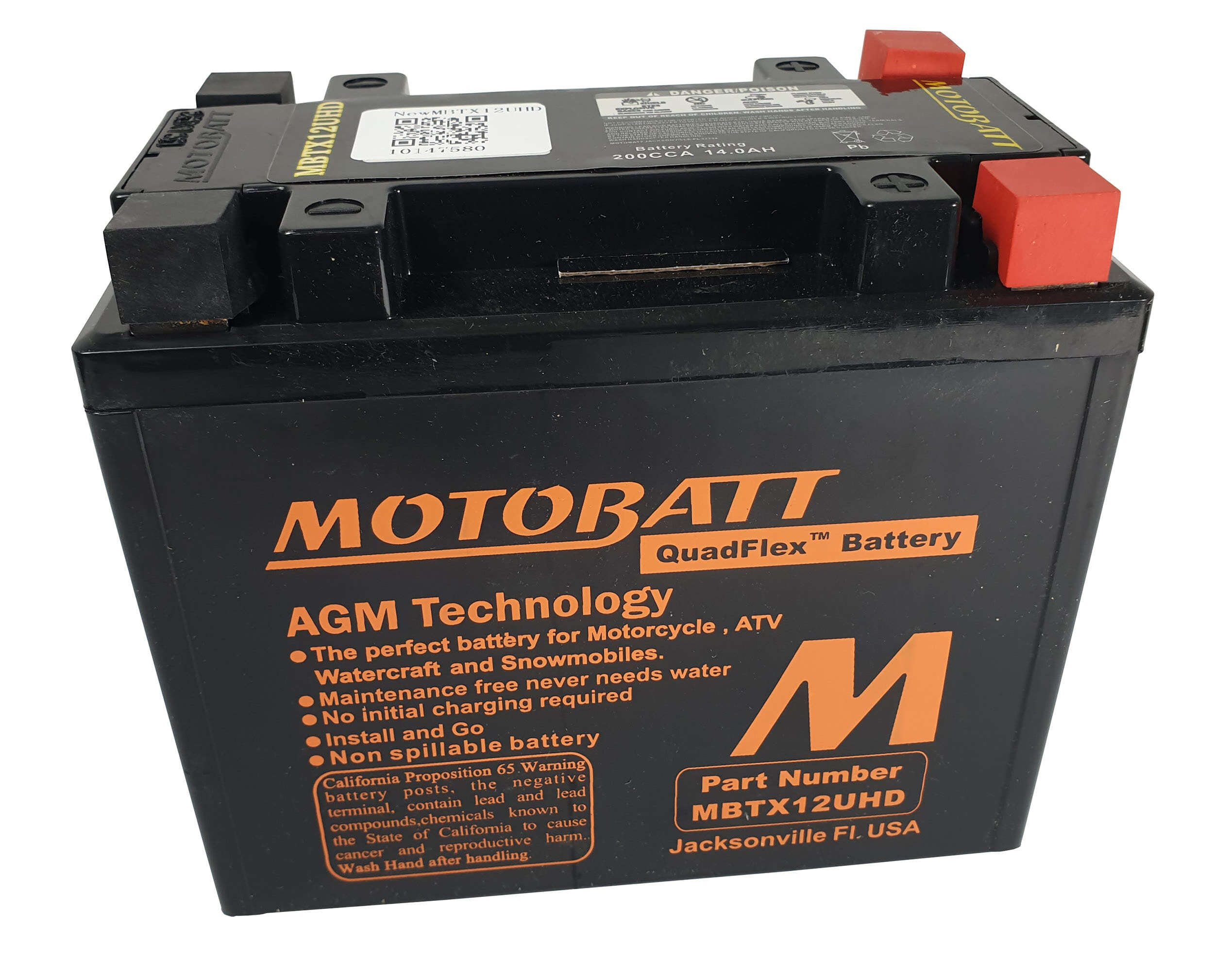 MBTX12UHD Motobatt battery black 200CCA 12v AGM