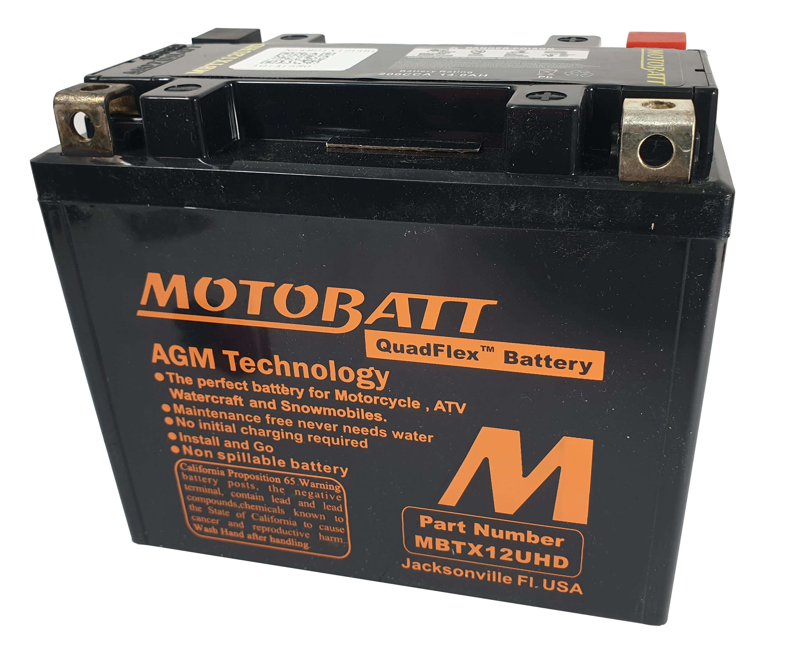 MBTX12UHD Motobatt battery black 200CCA 12v AGM