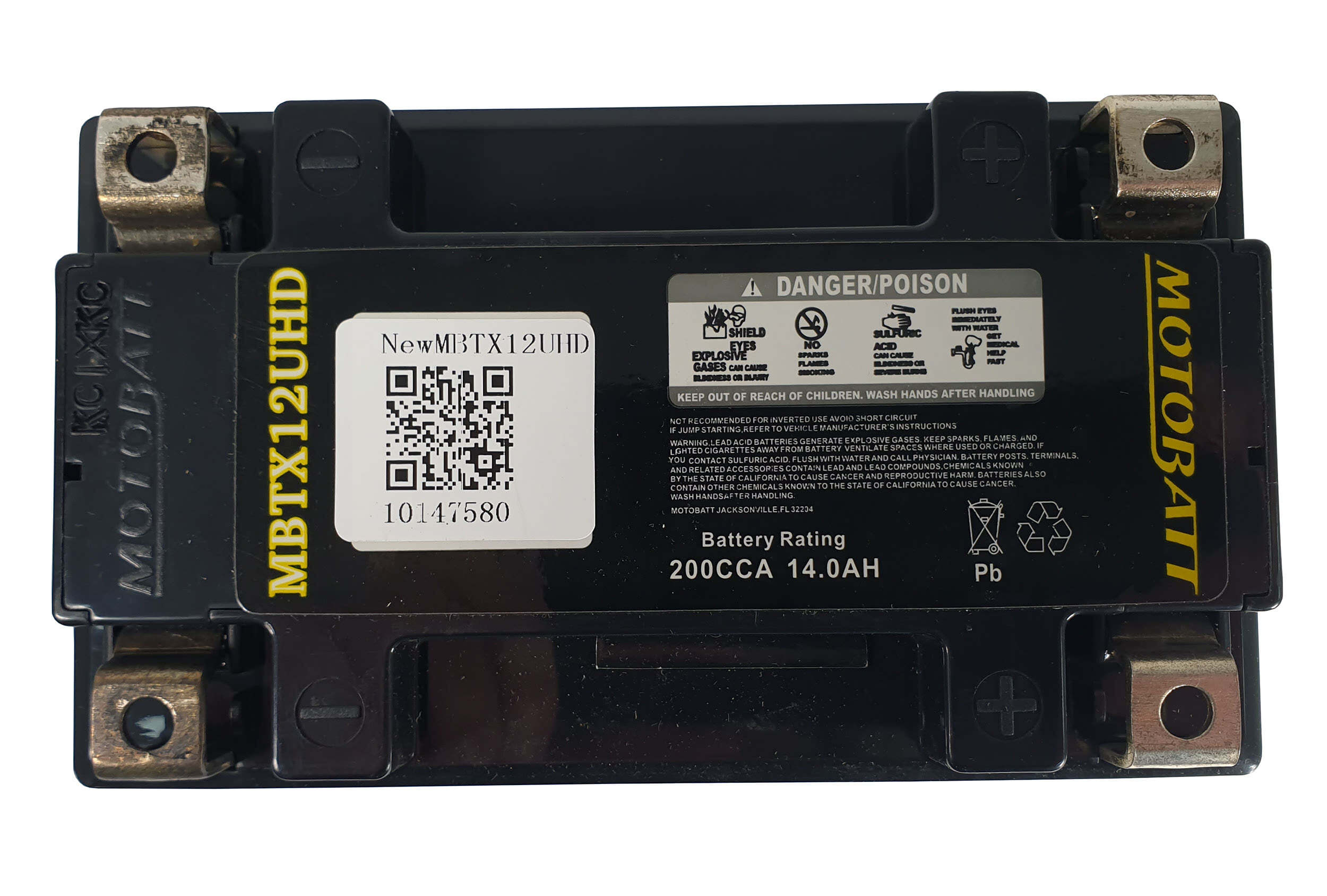 MBTX12UHD Motobatt battery black 200CCA 12v AGM