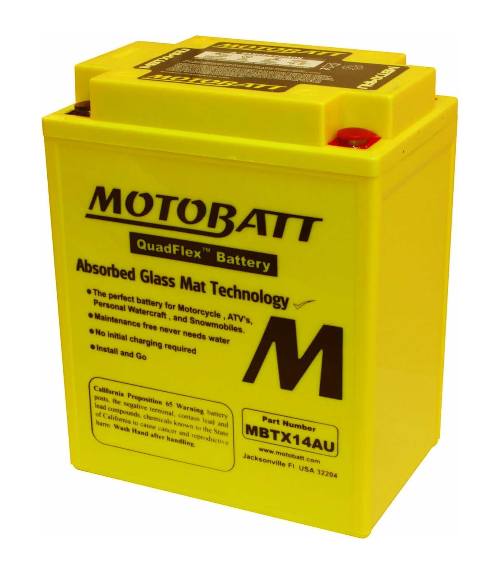 Motobatt MBTX14AU AGM battery replacement 12v 210CCA