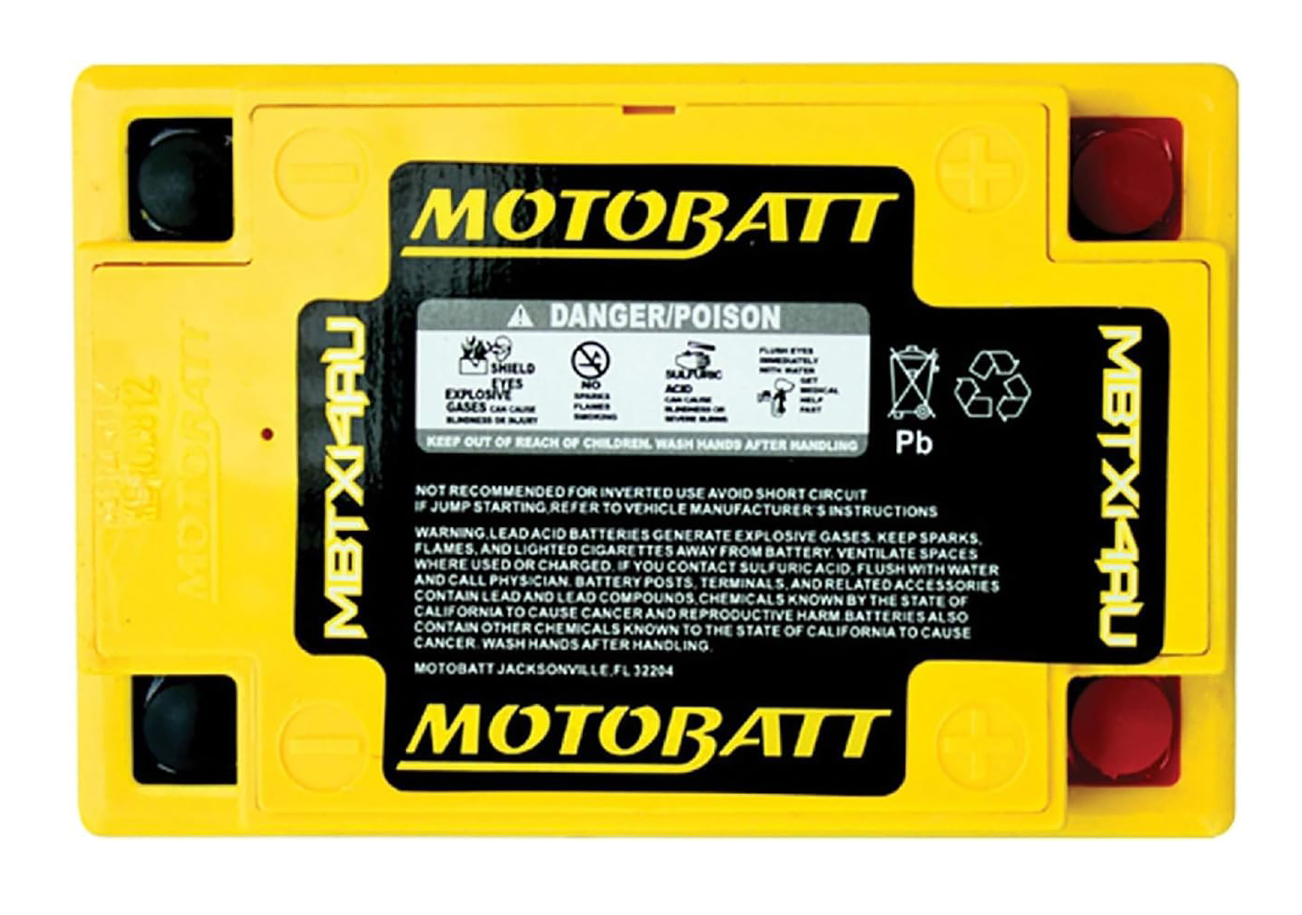 Motobatt MBTX14AU AGM battery replacement 12v 210CCA