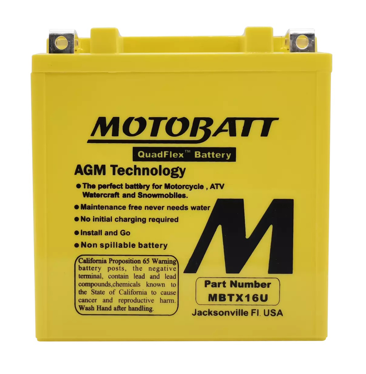 Motobatt MBTX16U motorcycle battery 12v 250CCA 19ah