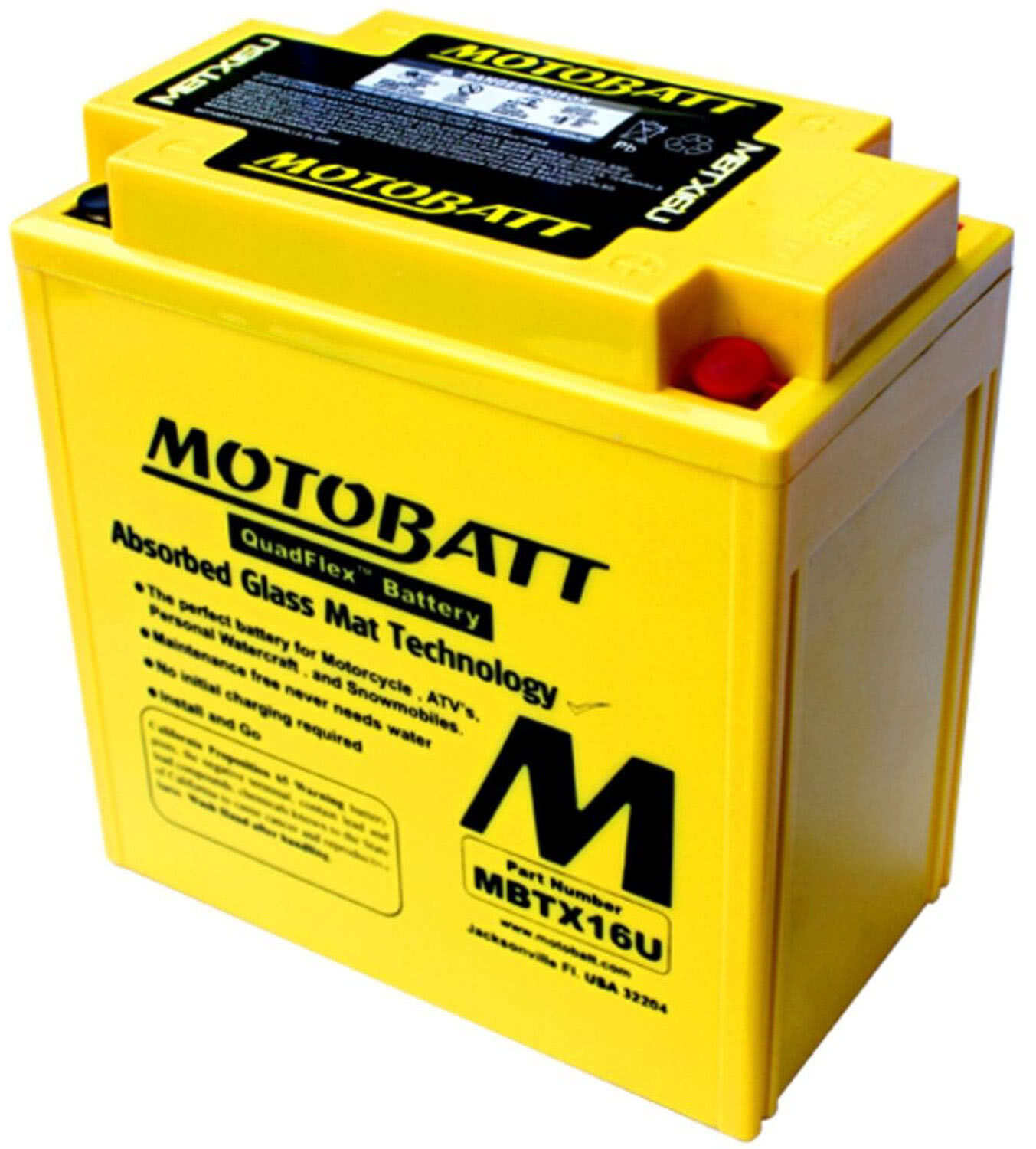 Motobatt MBTX16U motorcycle battery 12v 250CCA 19ah