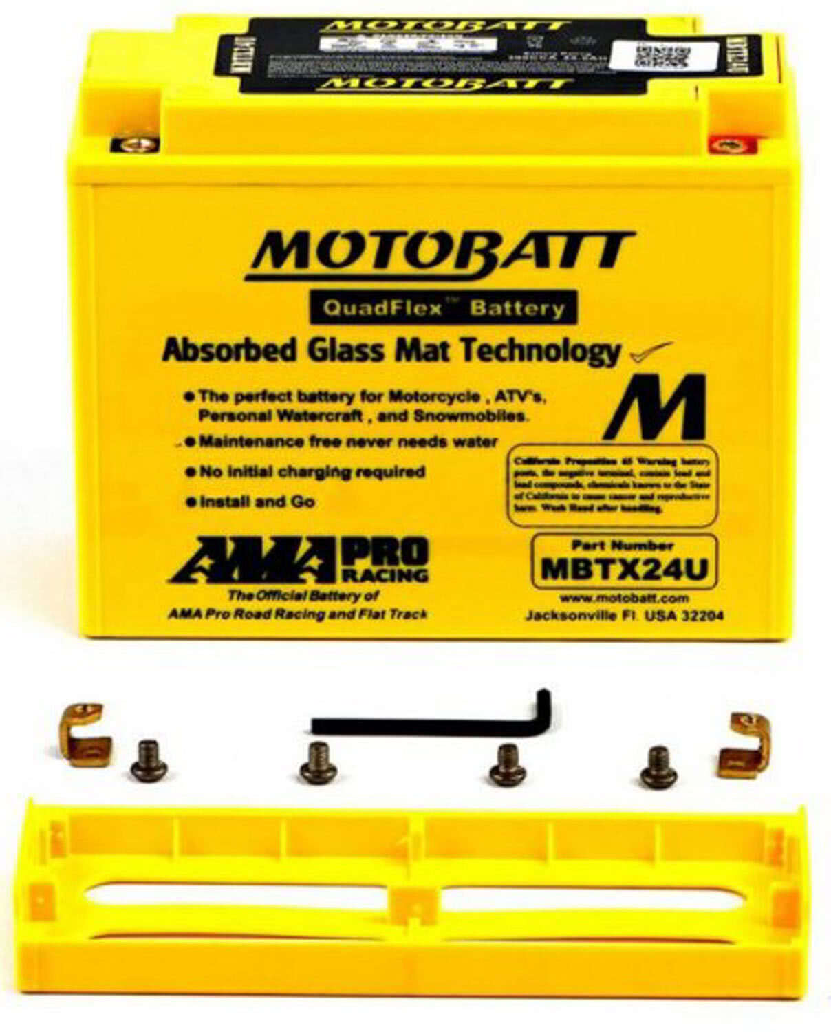 Motobatt MBTX24U battery 12v 25ah AGM rechargeable