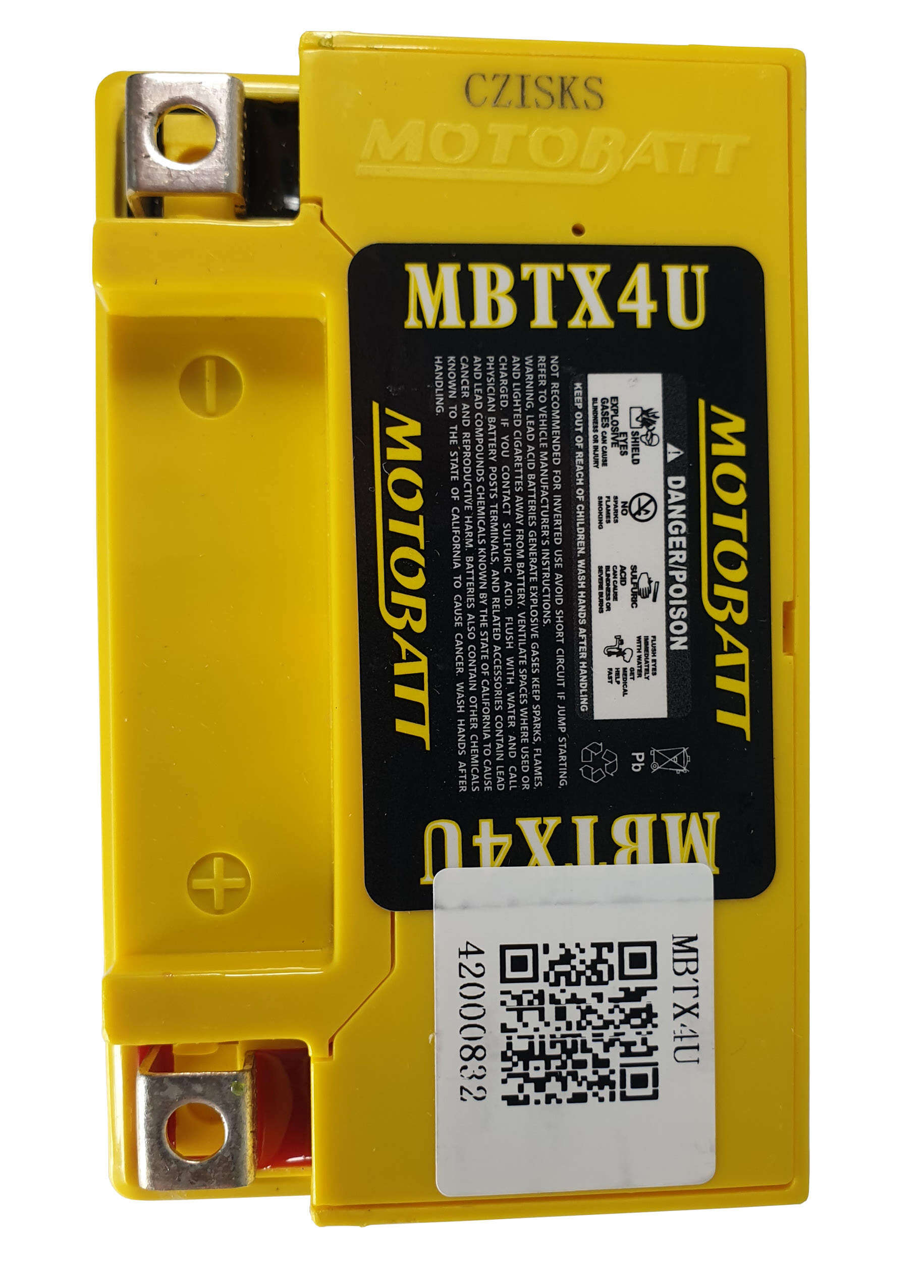 Motobatt MBTX4U AGM battery replacement 12v 70CCA