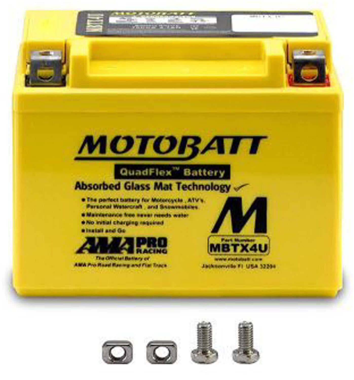 Motobatt MBTX4U AGM battery replacement 12v 70CCA