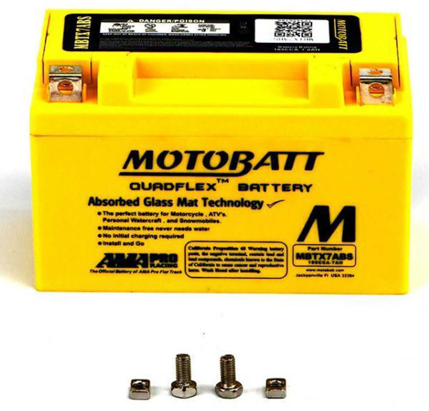MBTX7ABS Motobatt AGM battery replacement 105CCA