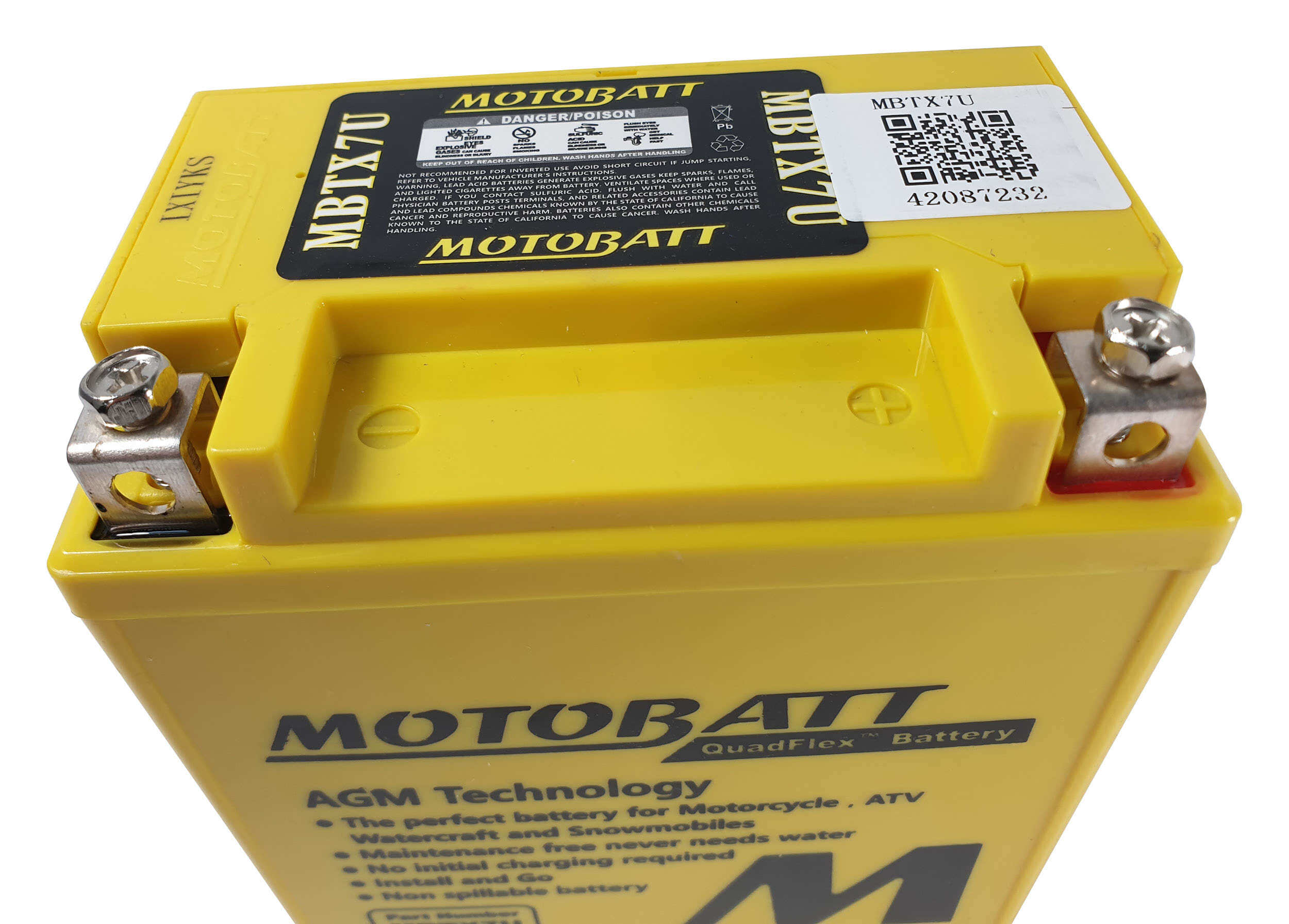 MBTX7U Motobatt battery replacement AGM 115CCA