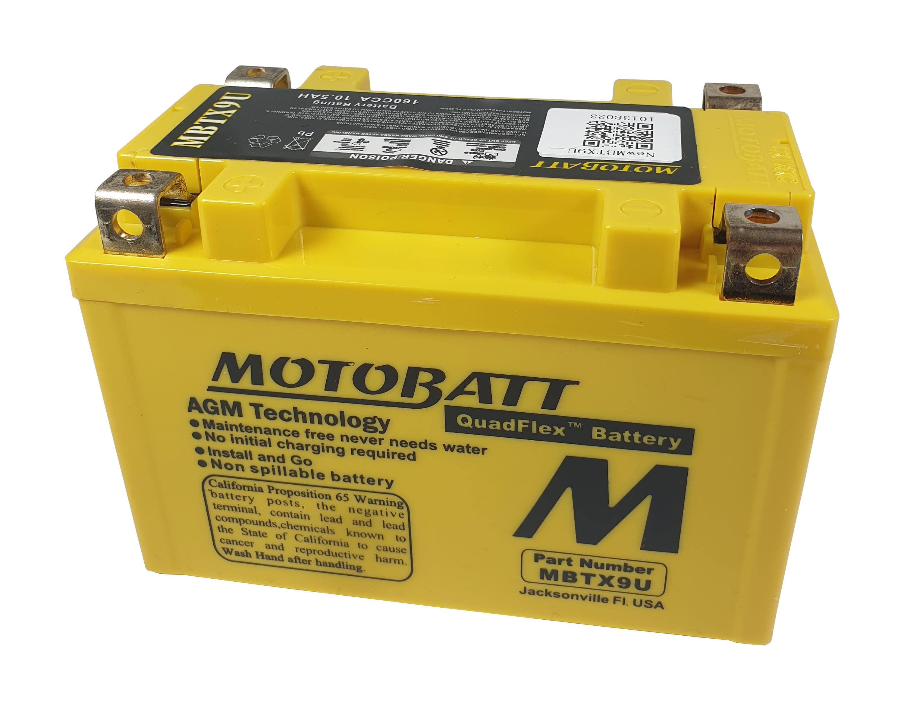 MBTX9U AGM battery replacement Motobatt 160CCA