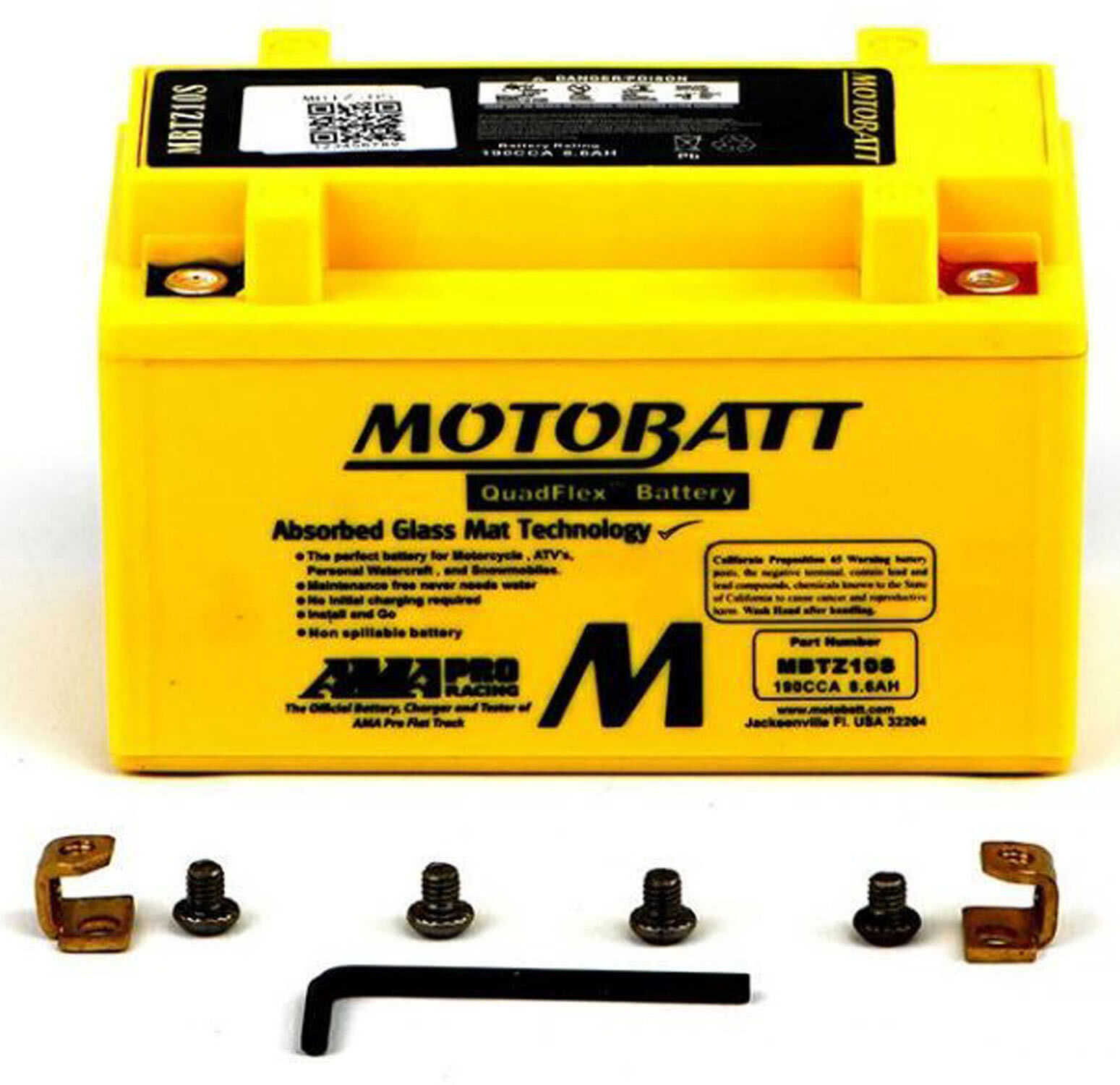 MBTZ10S AGM Motobatt battery replacement 12v 190CCA