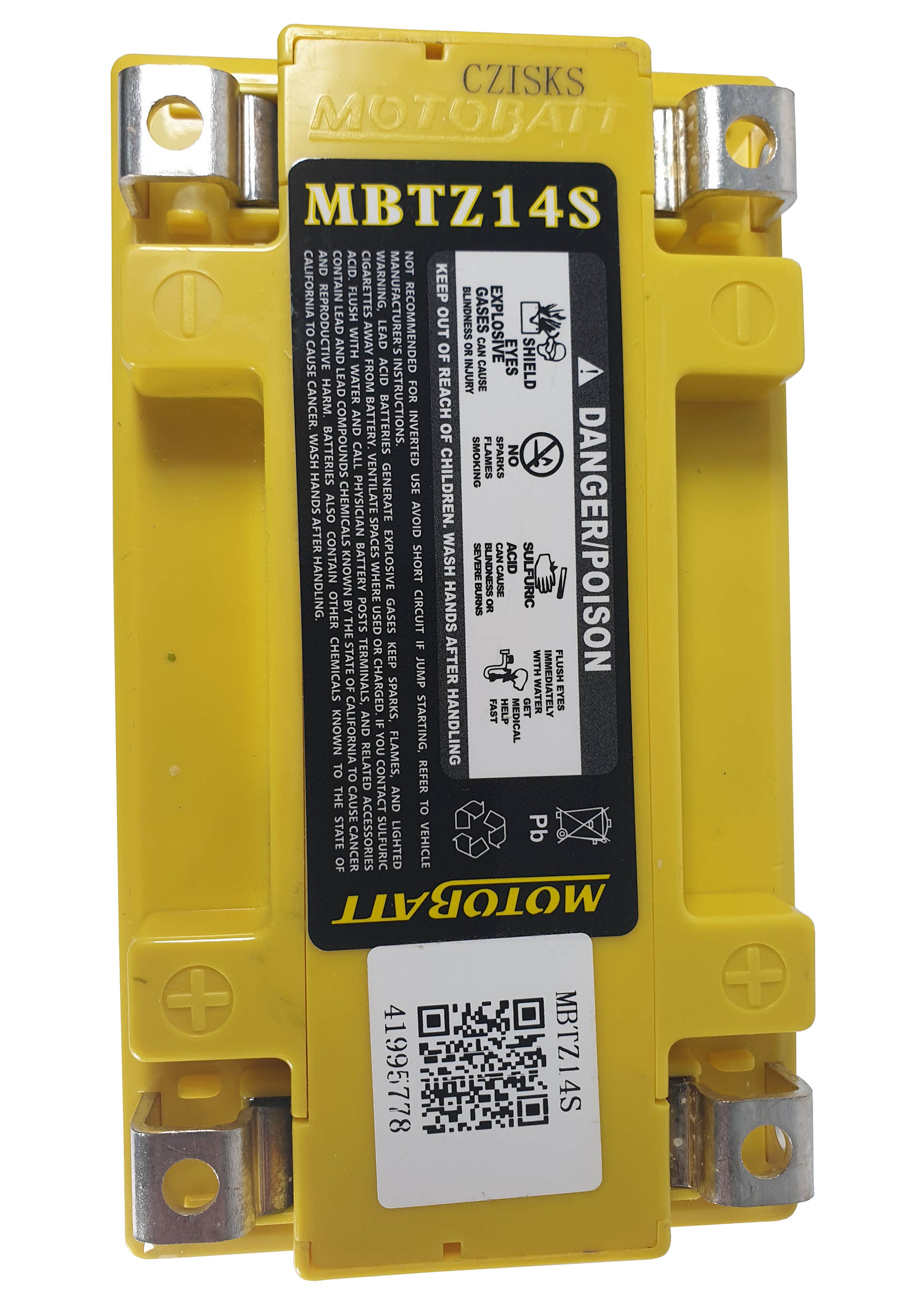 Motobatt MBTZ14S motorcycle battery 12v 11ah 190CCA