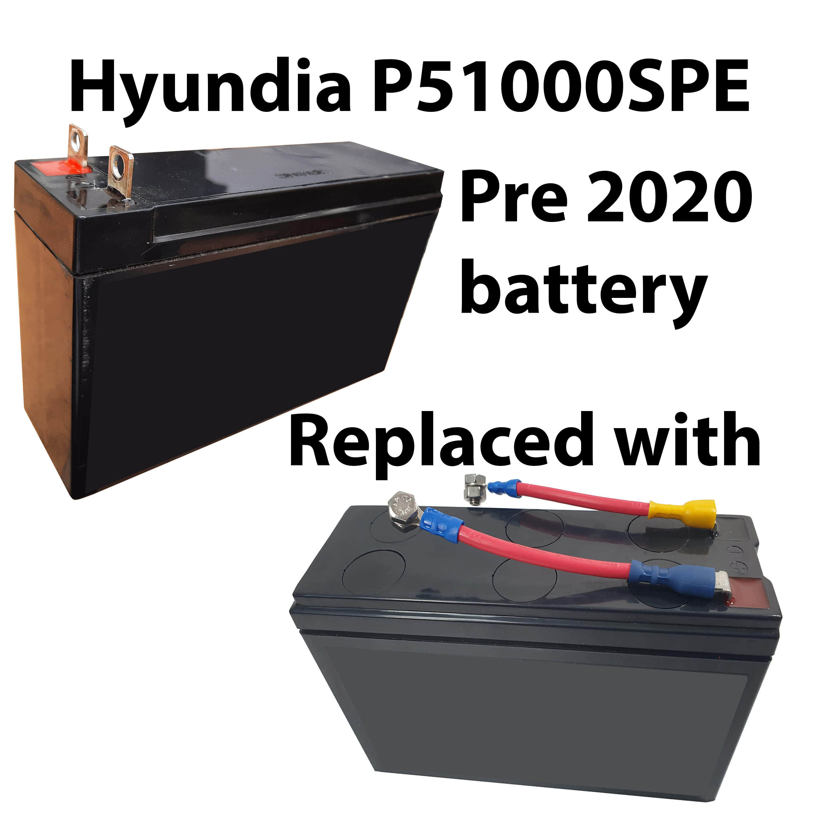 Hyundai P5100SPE battery replacement electric lawn mower AGM