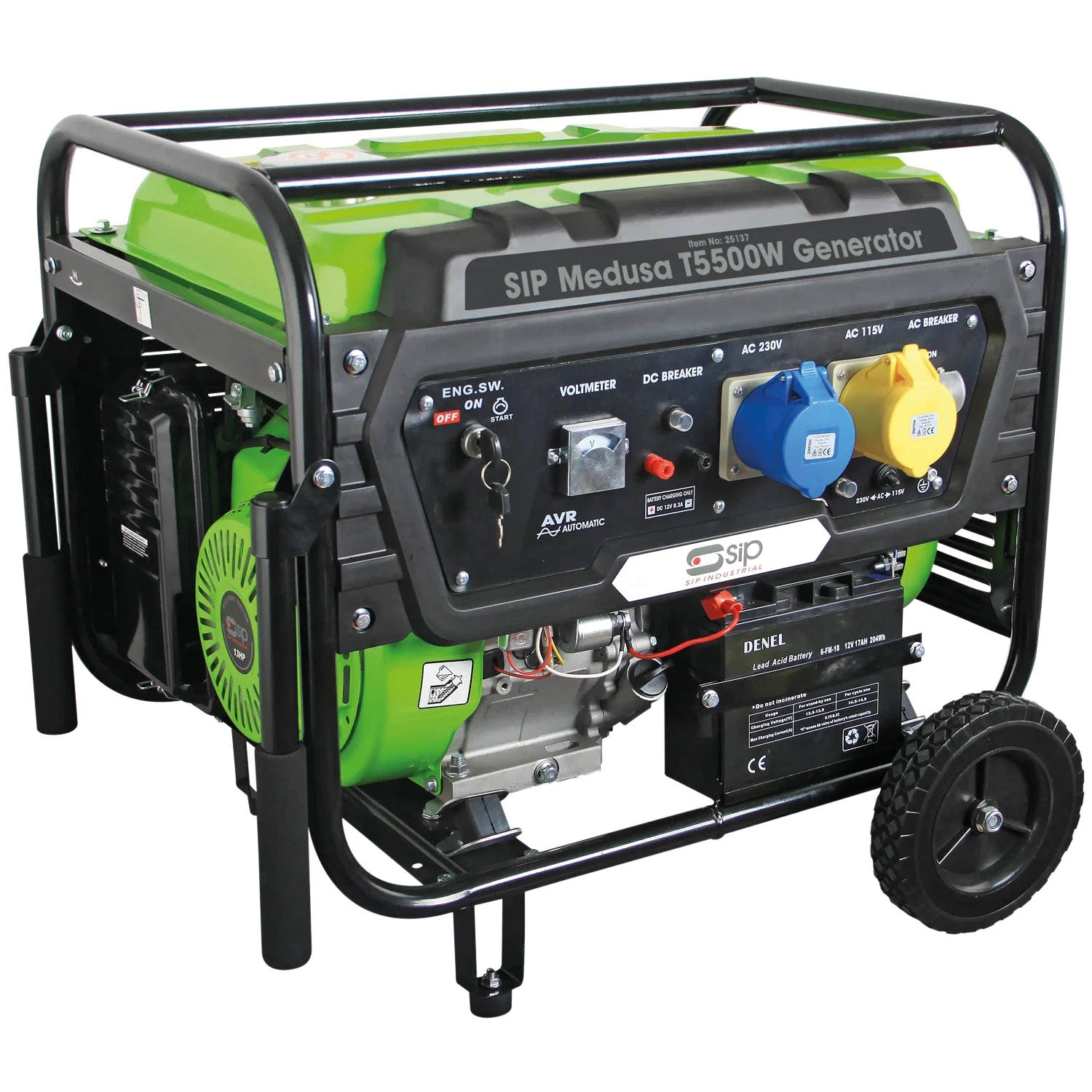 SIP Medusa T5500W uprated battery petrol generator
