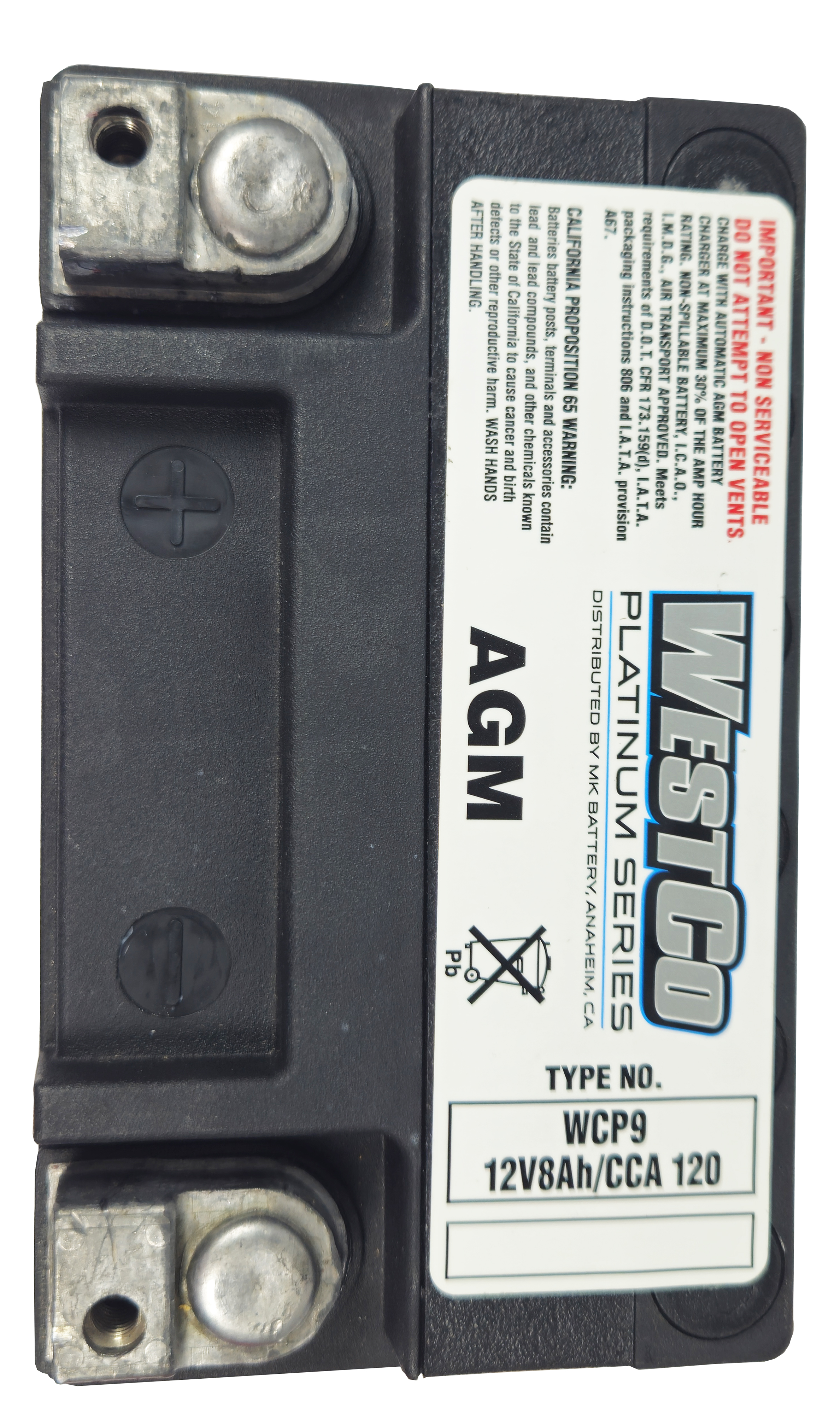 WCP9 WestCo Platinum 120CCA motorbike battery replacement