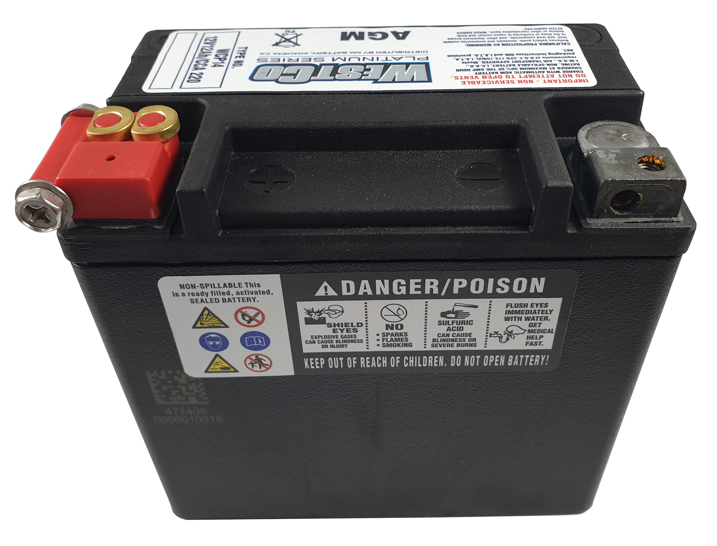 WCP14 SVR14 WestCo Platinum motorbike battery 12v 12ah | Battery